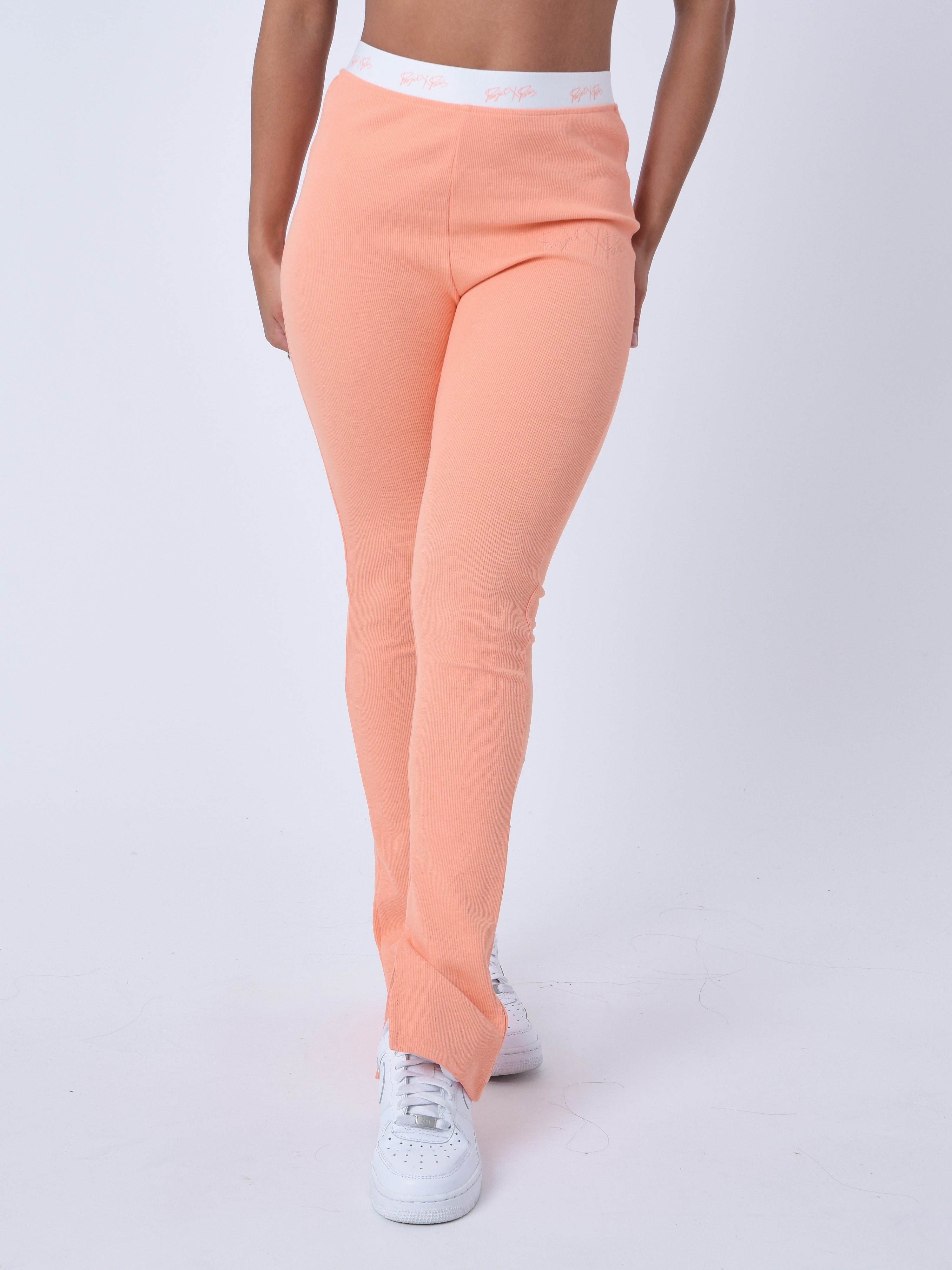 Pantalon flare ourlet fendu-1