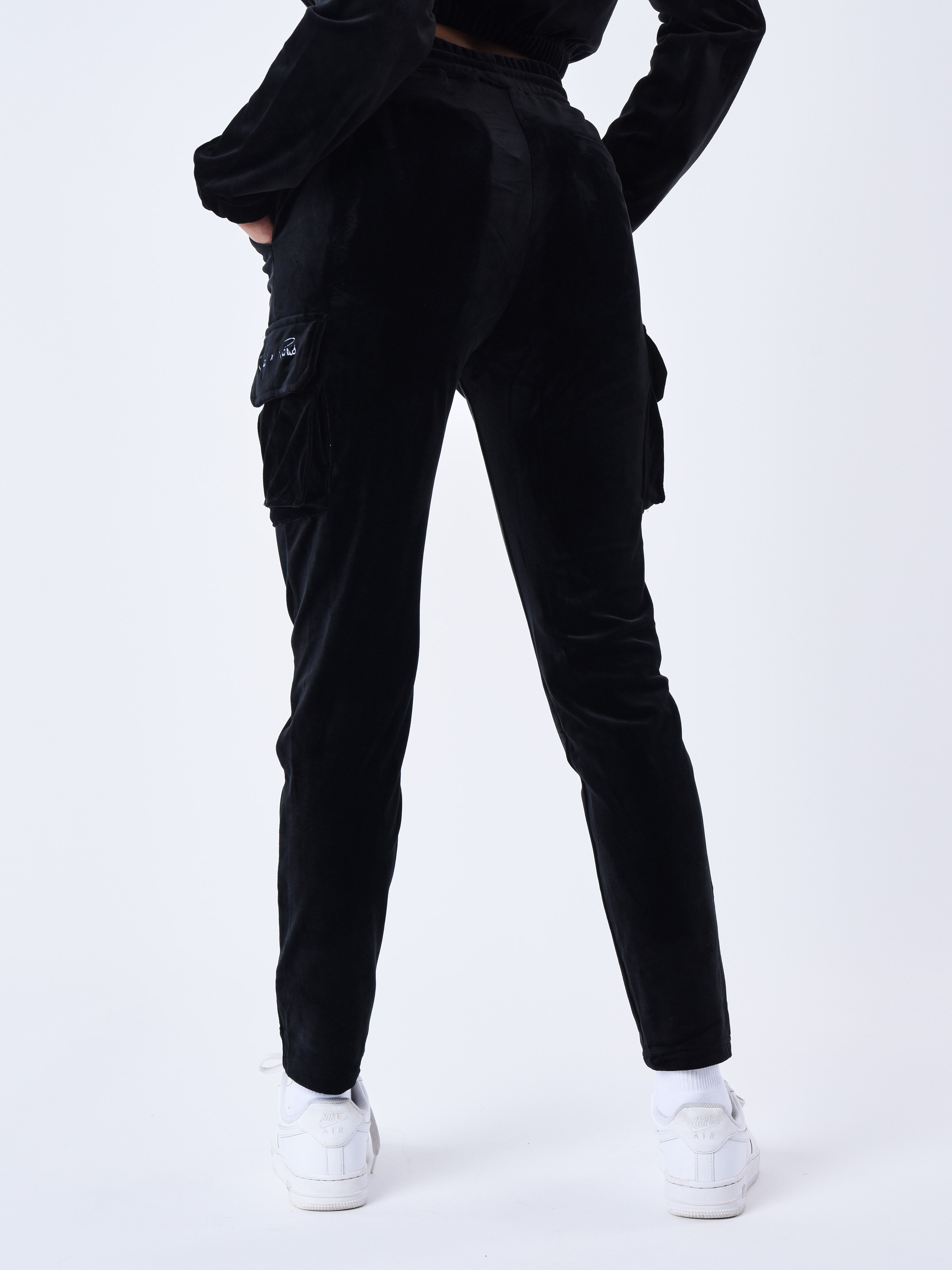 Korte hoodie in velours signature-5