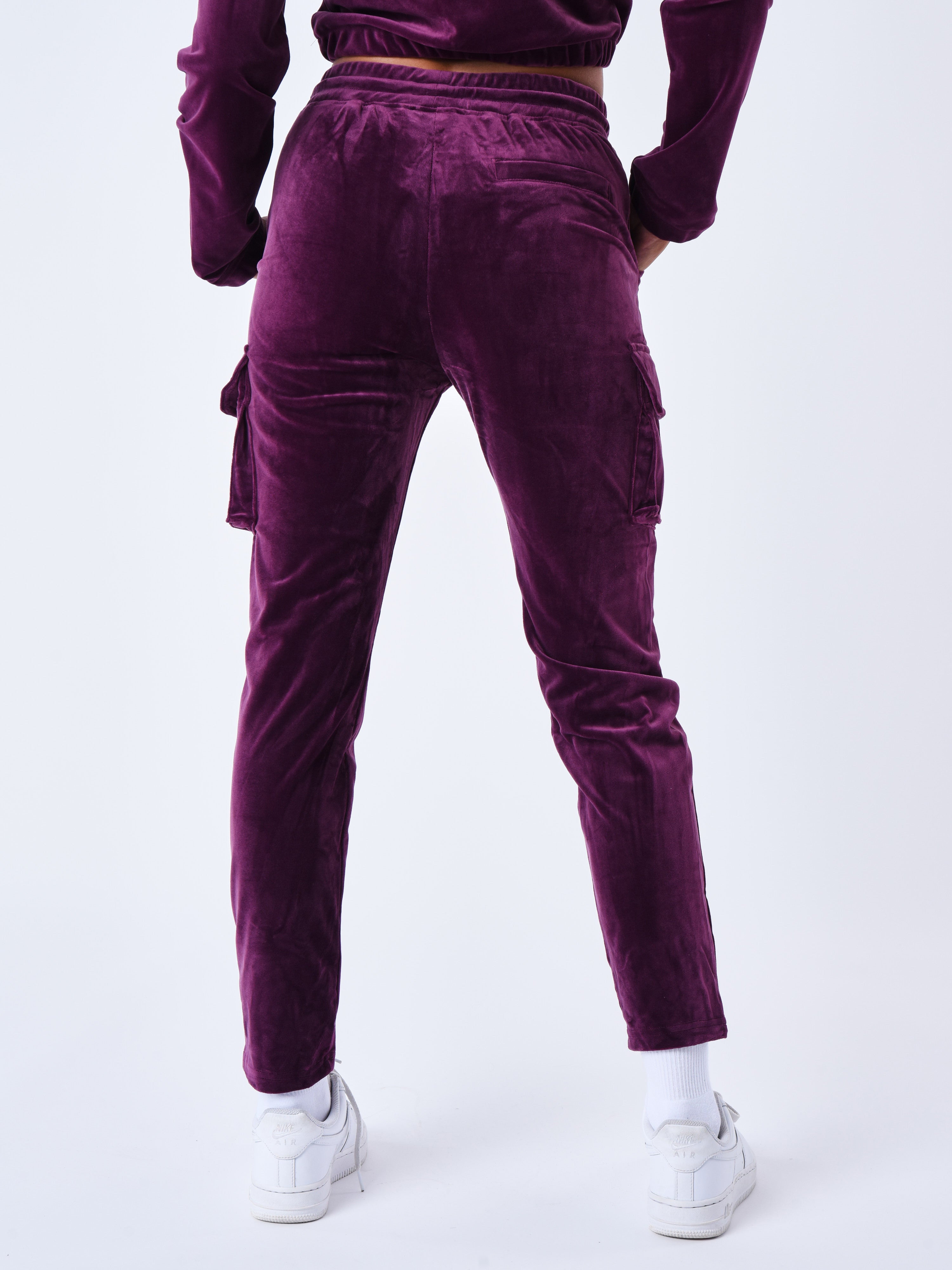 Bas de jogging cargo en velours signature-5