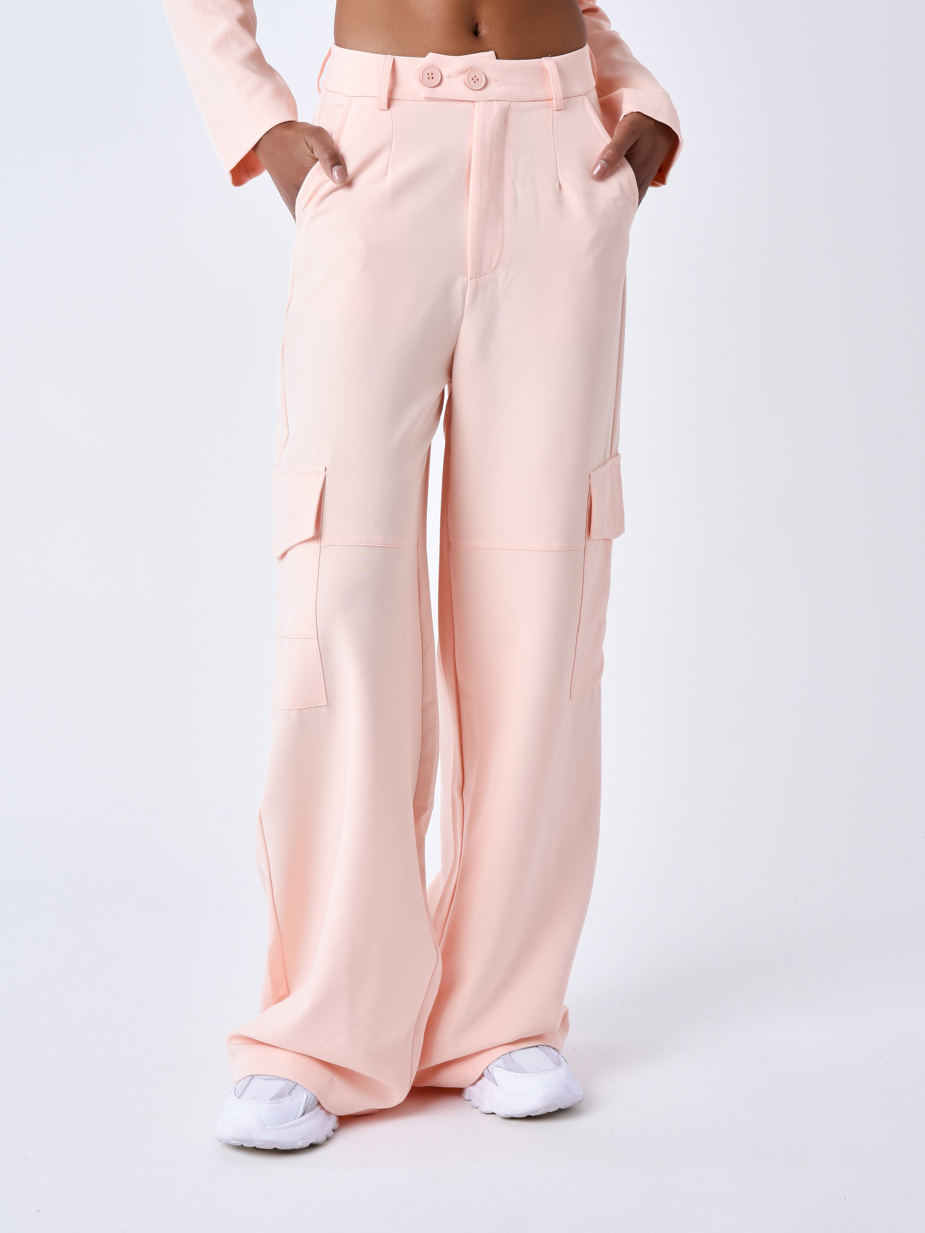 Spodnie garniturowe w stylu cargo-2