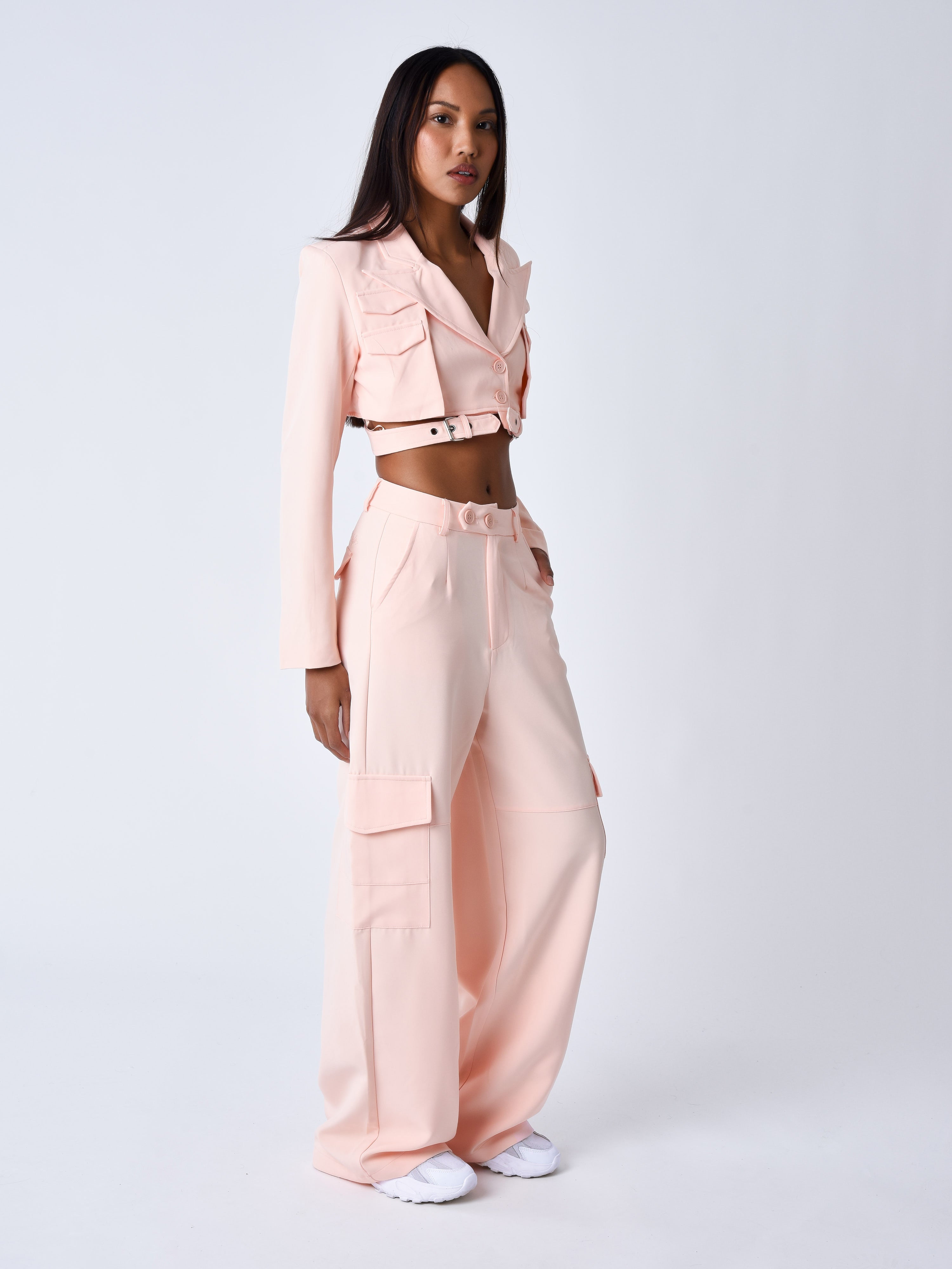 Spodnie garniturowe w stylu cargo-3