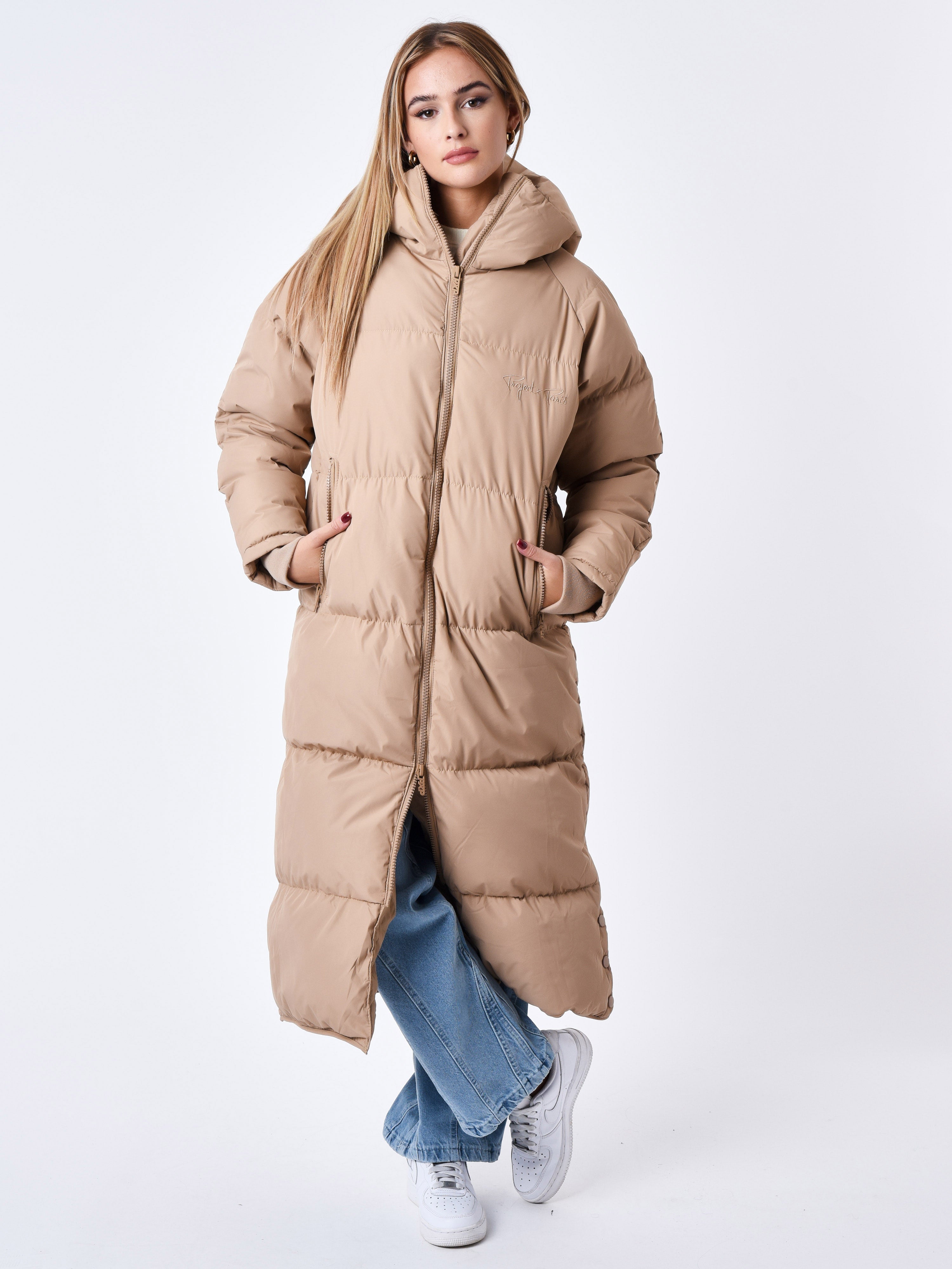 Long Hooded Puffer Jacket-3