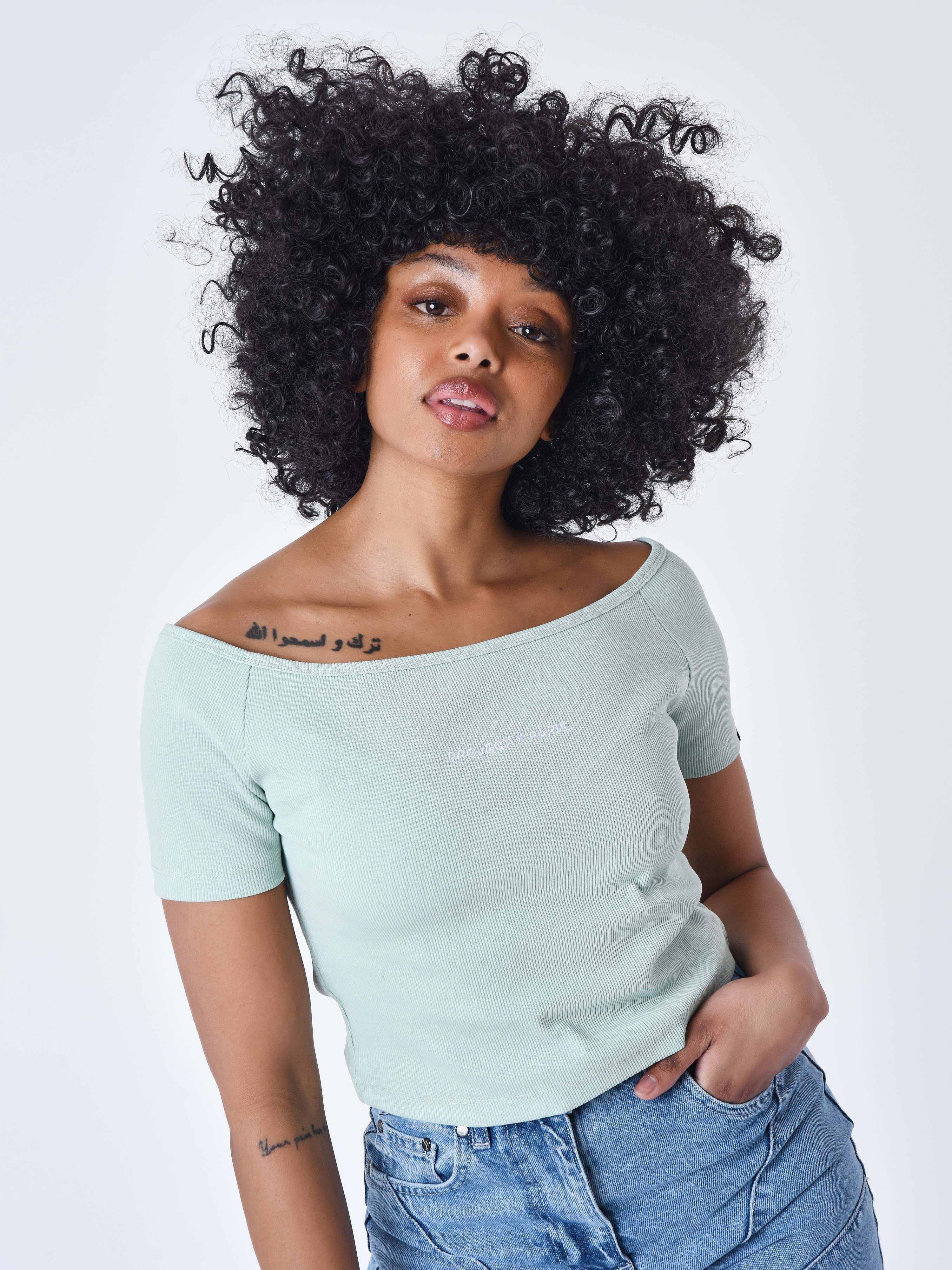 T-shirt met blote schouders-2