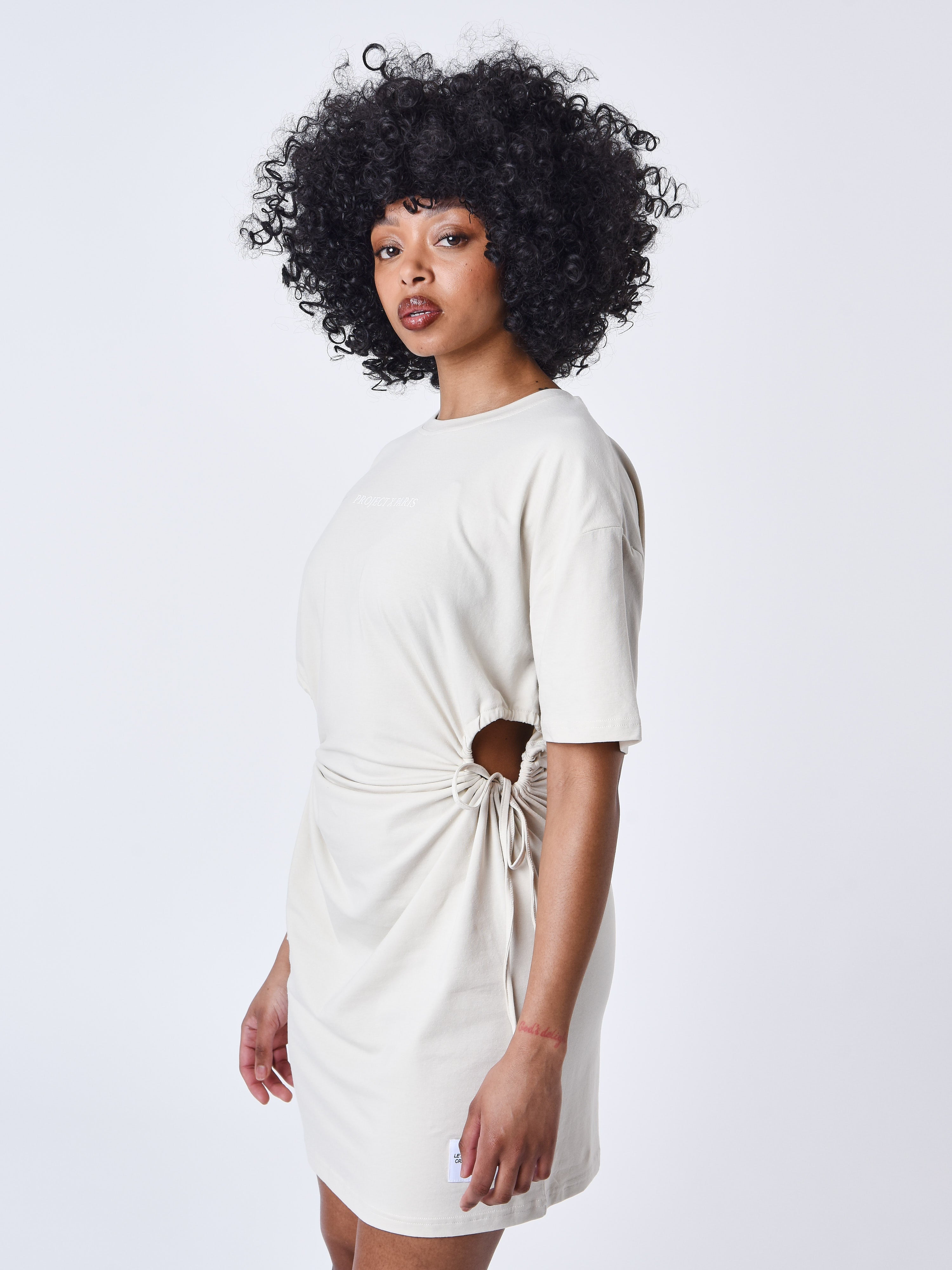 Dress with drawstring-4