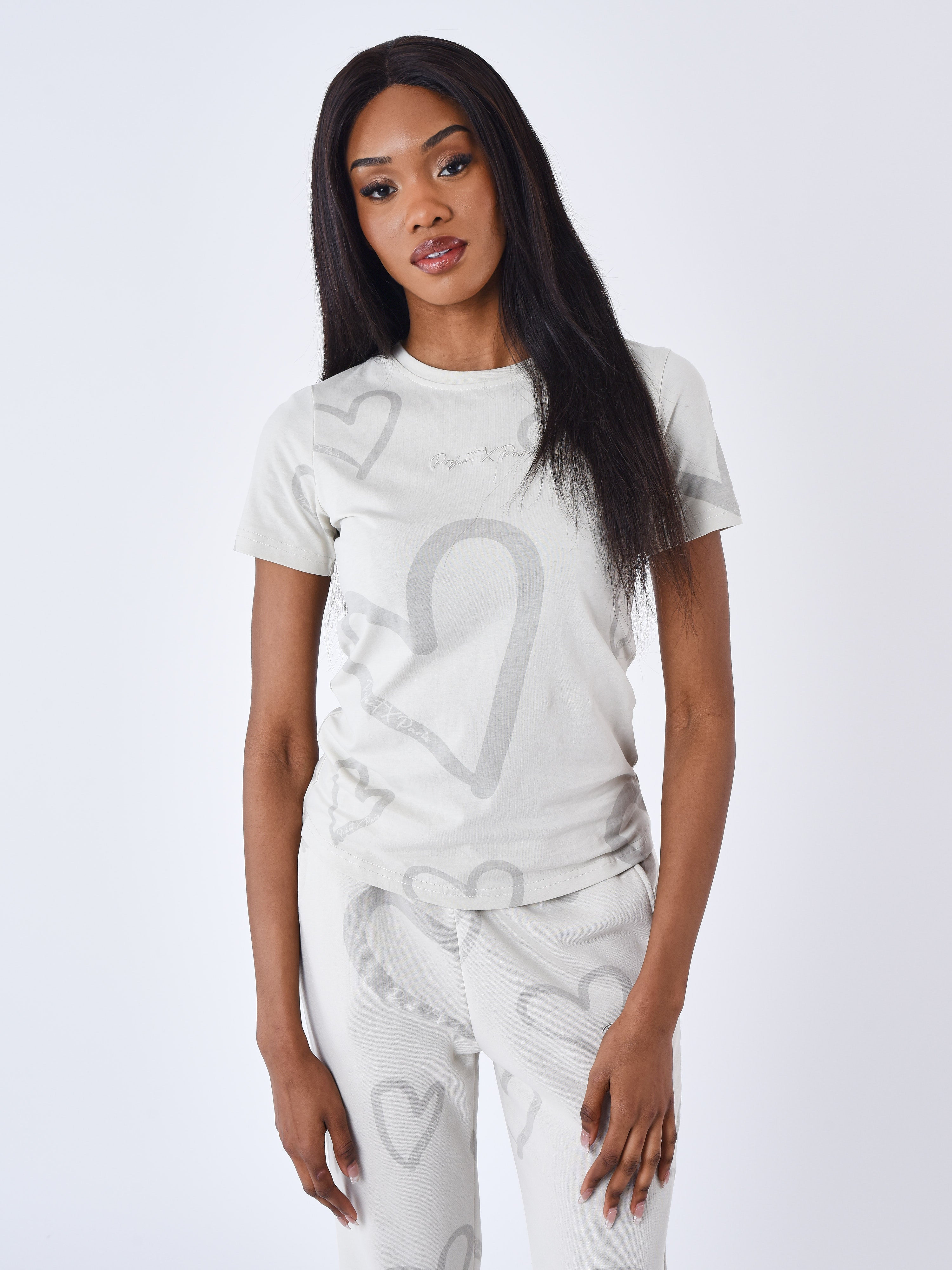 Short sleeve all over Heart T-shirt-2