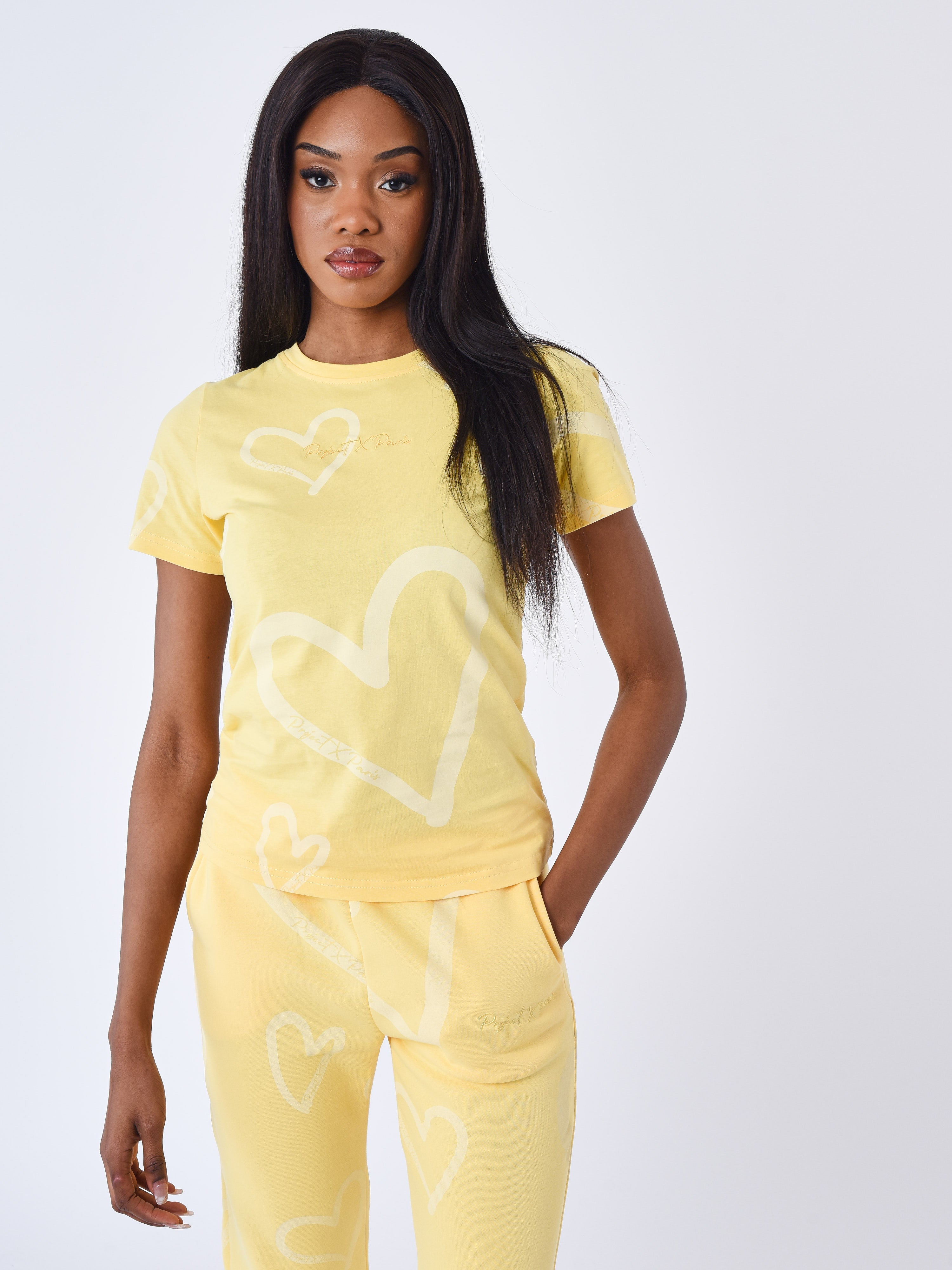 Short sleeve all over Heart T-shirt-2