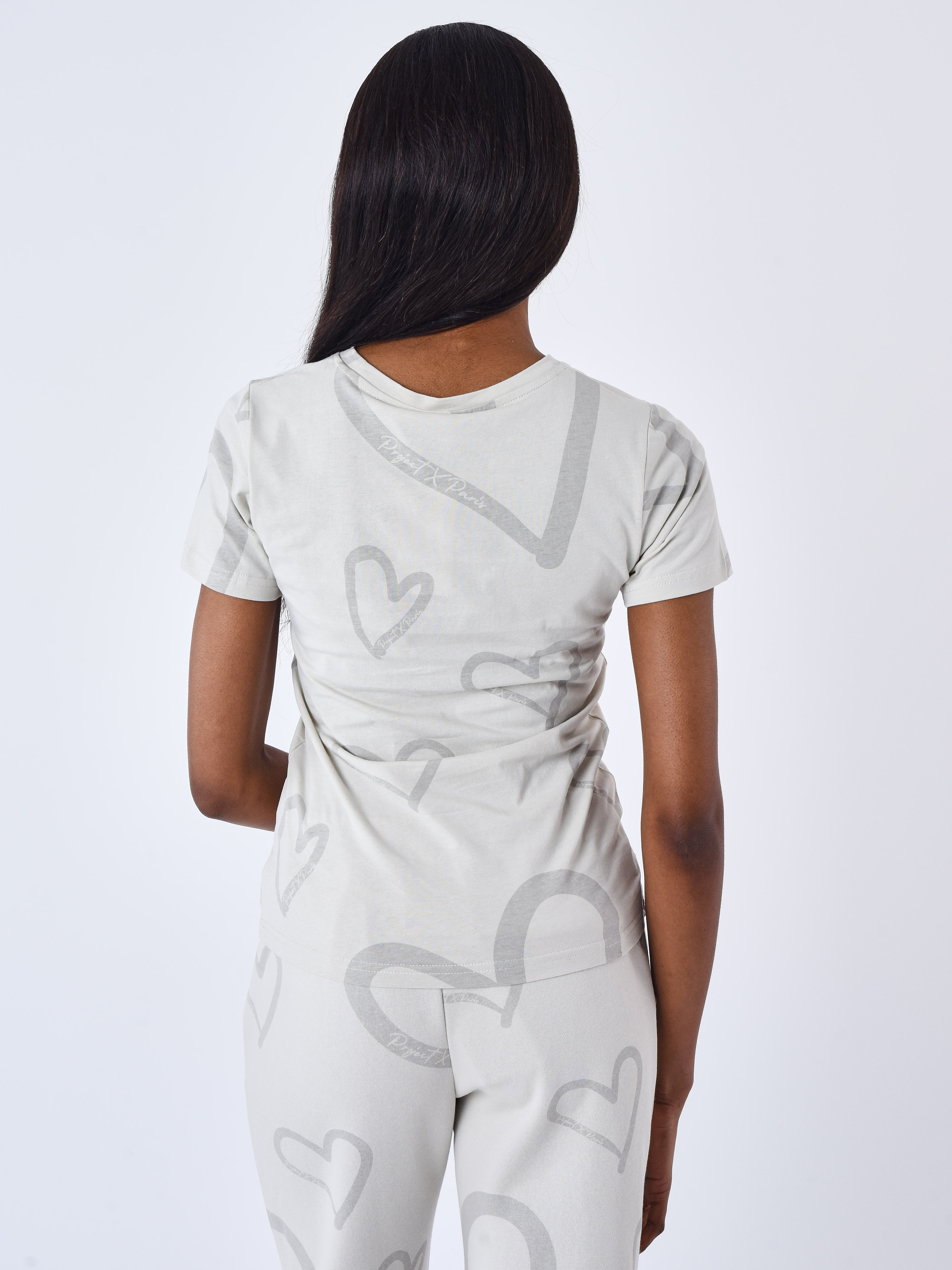 Short sleeve all over Heart T-shirt-5