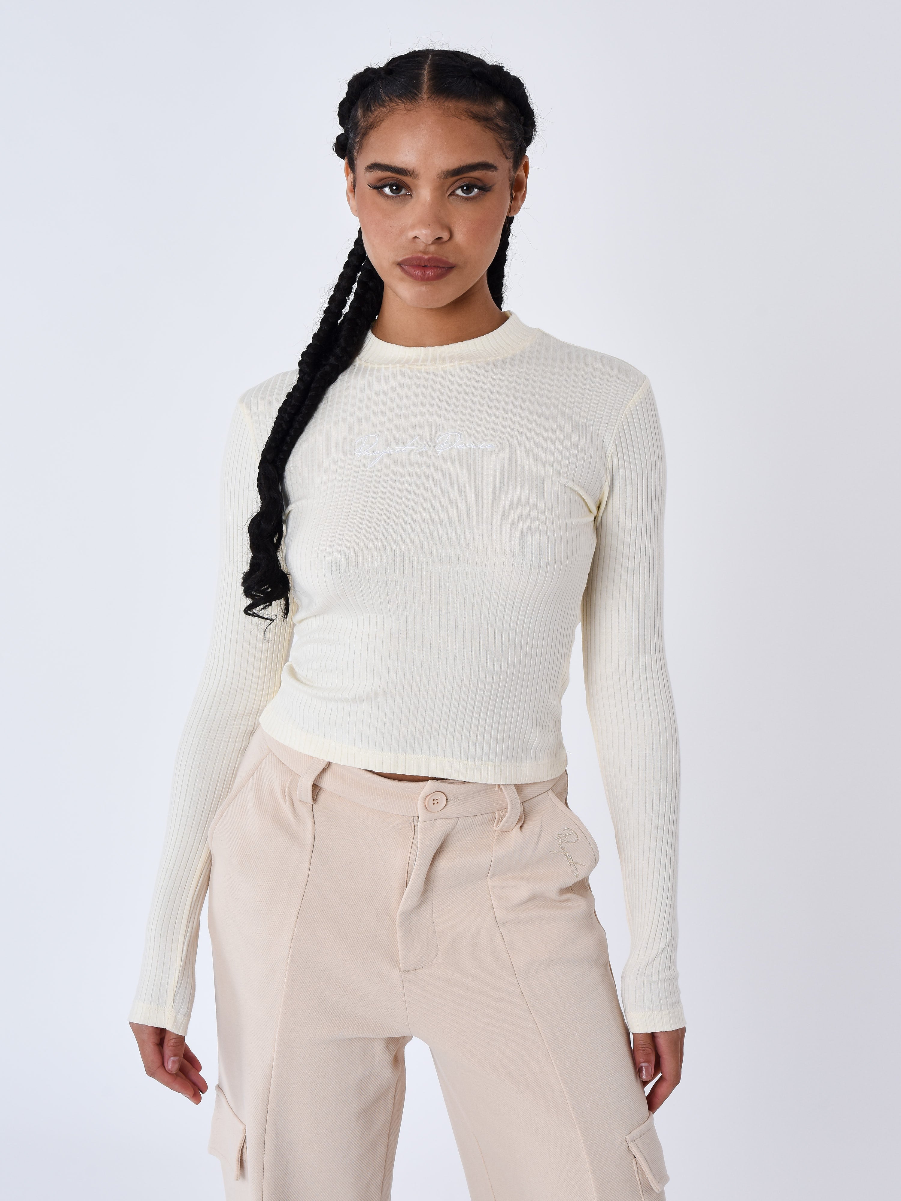 Ribbed long sleeve T-shirt-1
