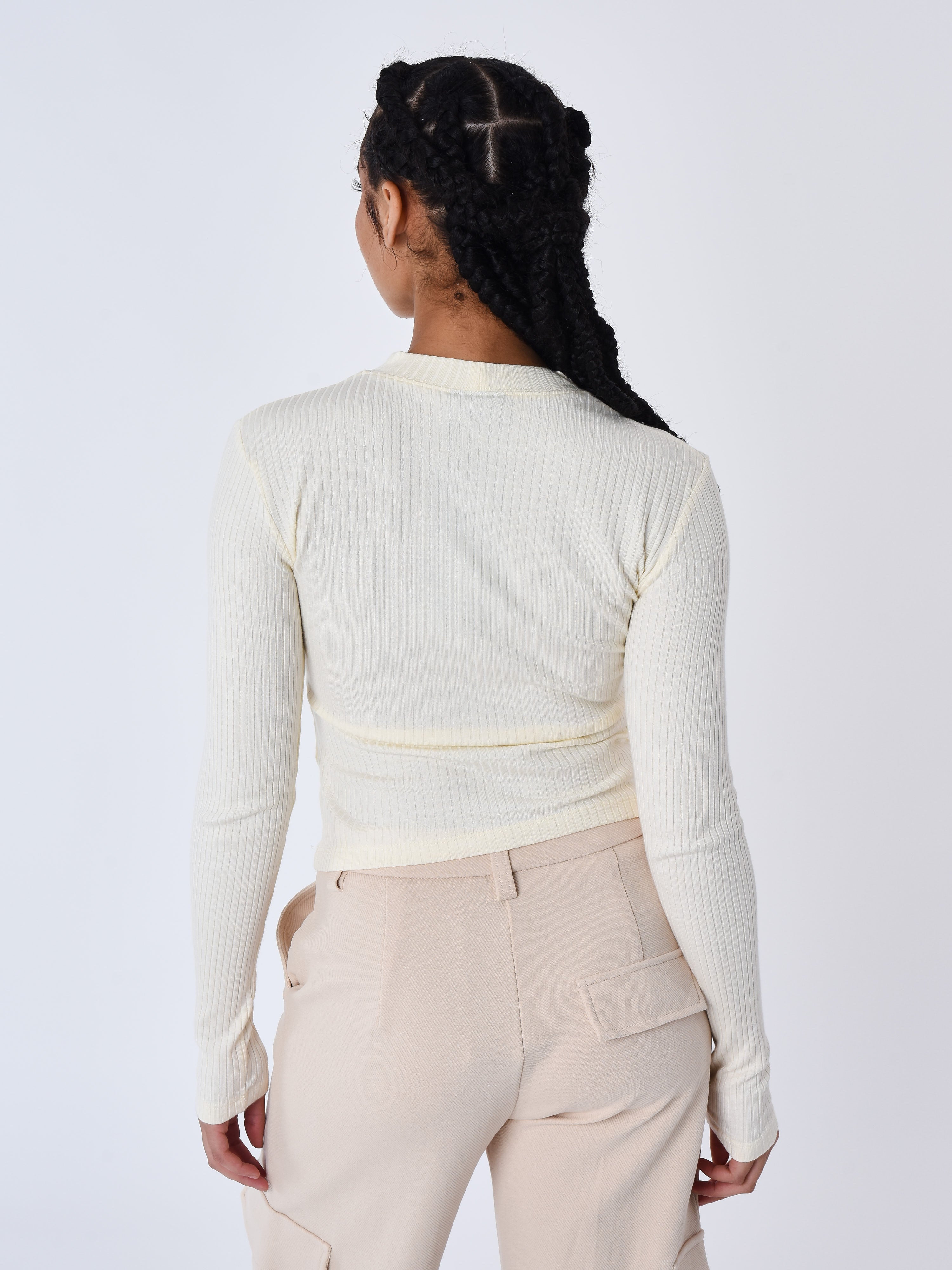 Ribbed long sleeve T-shirt-2