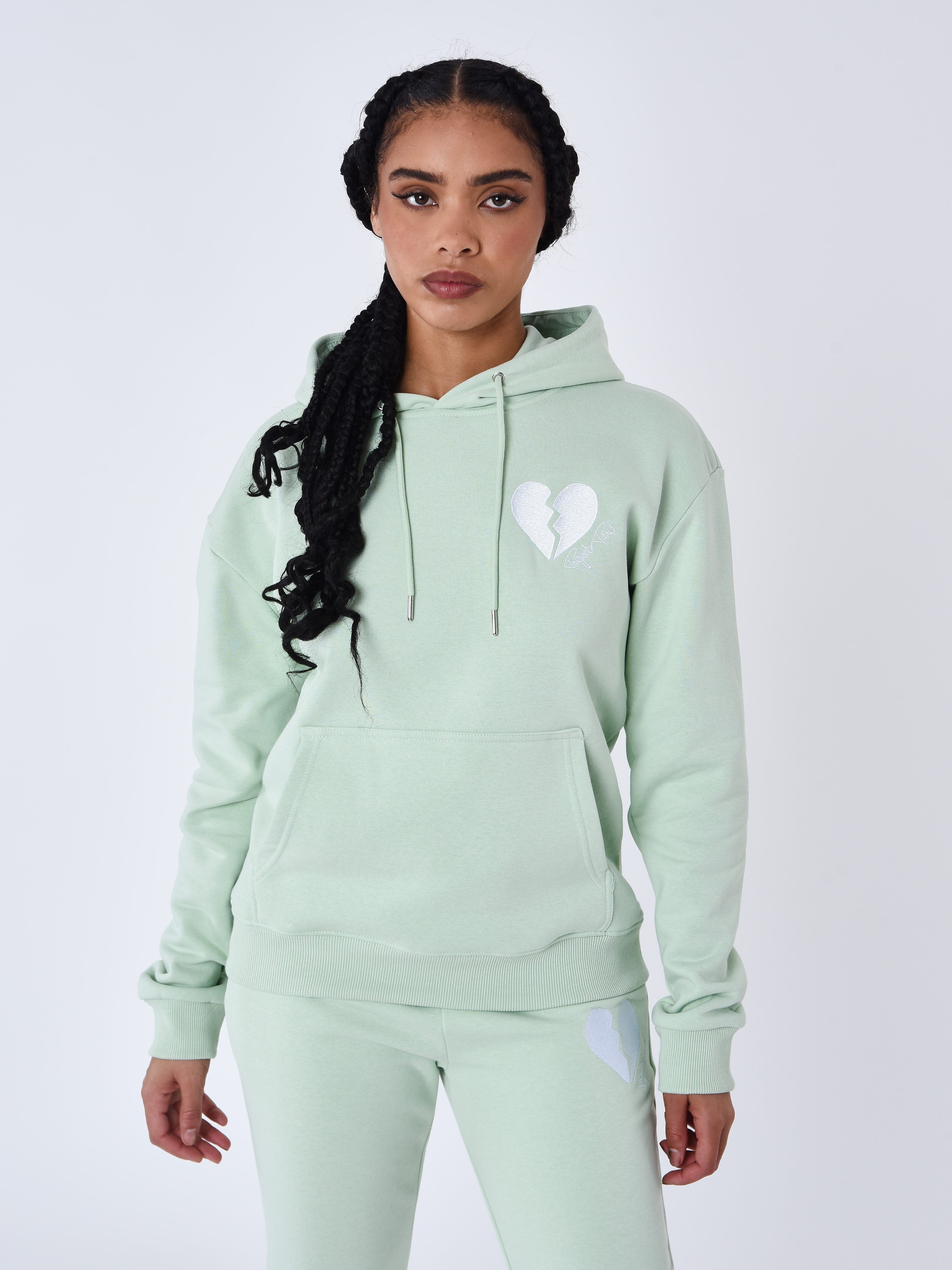 Kapuzensweatshirt mit gebrochenem Herz-1