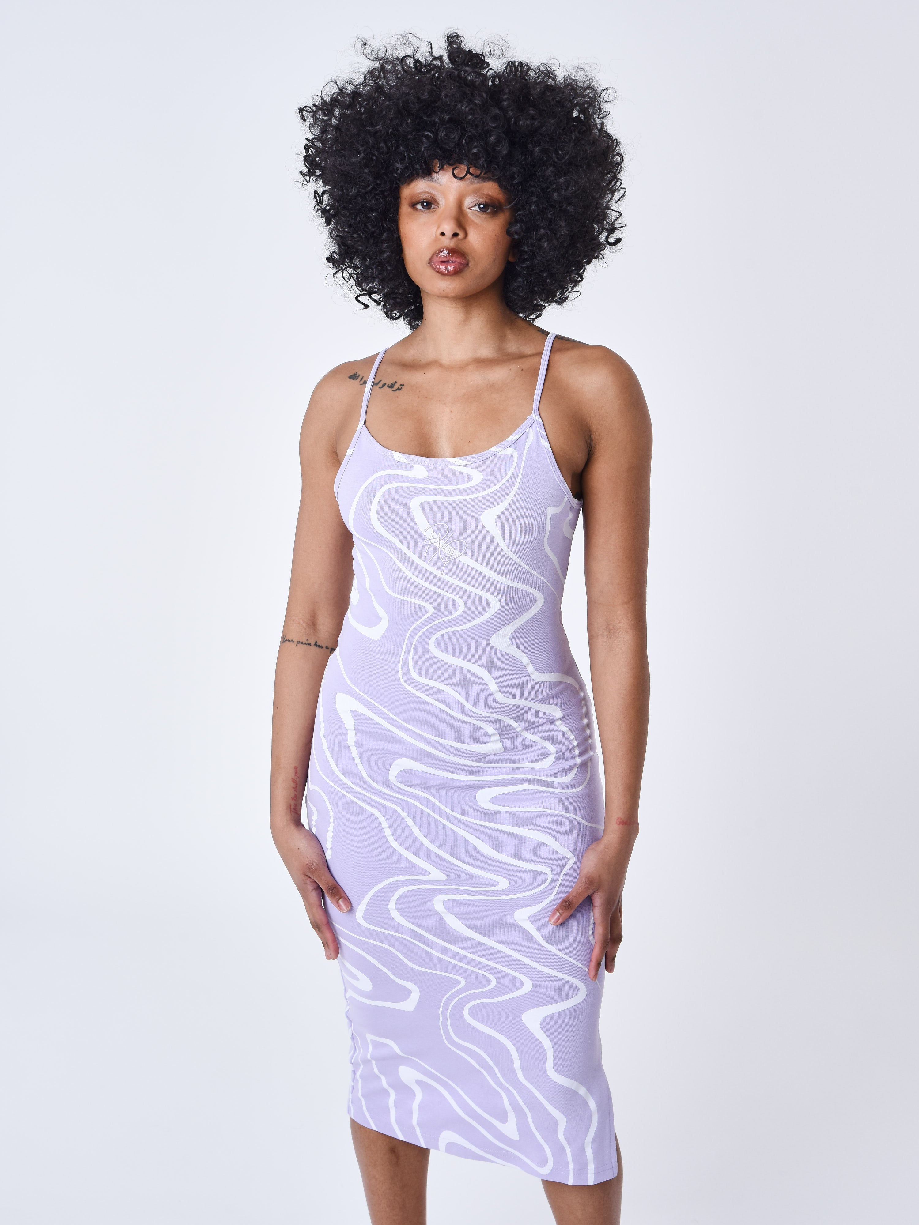Foam effect strap dress-2