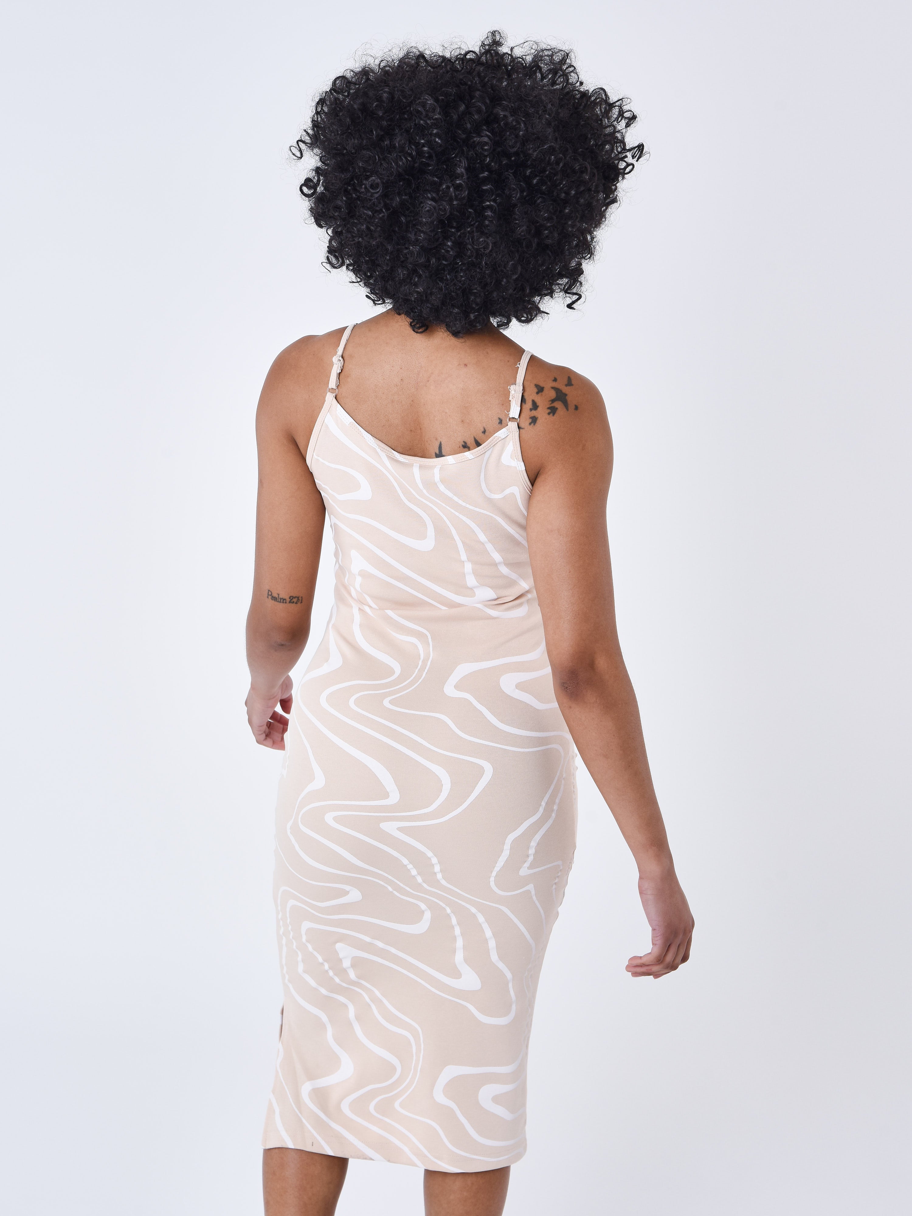 Foam effect strap dress-5