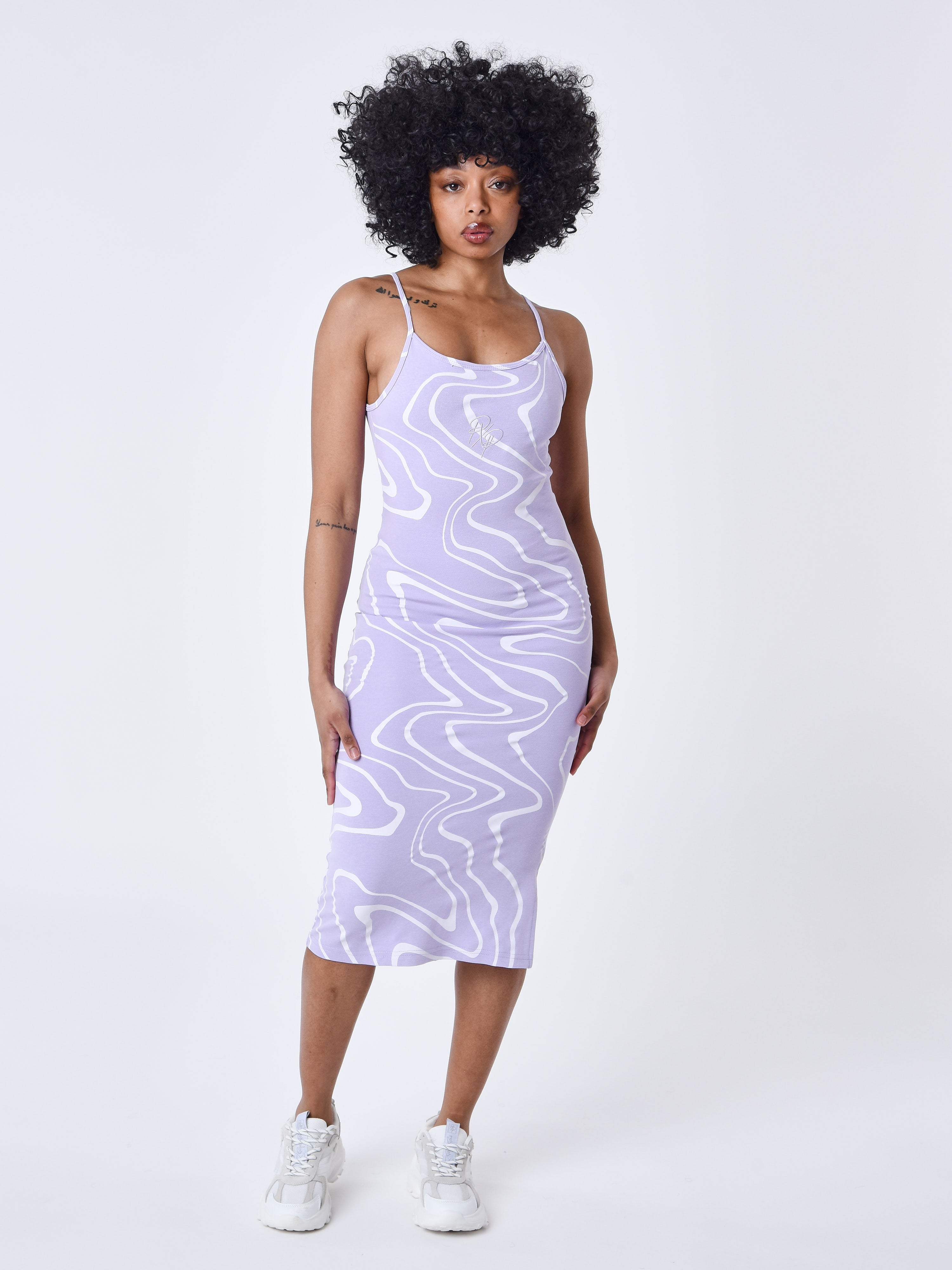 Foam effect strap dress-3
