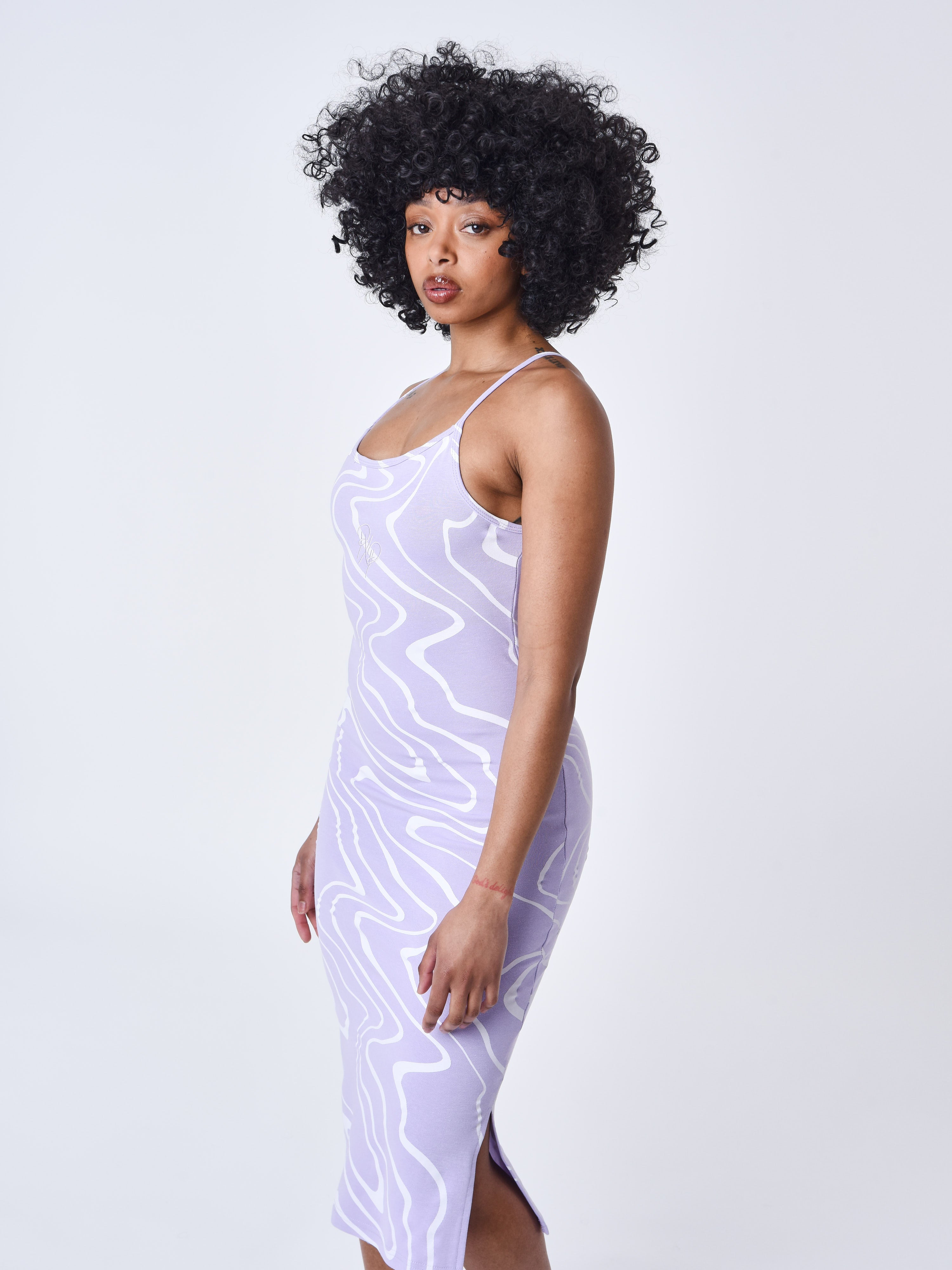 Foam effect strap dress-4