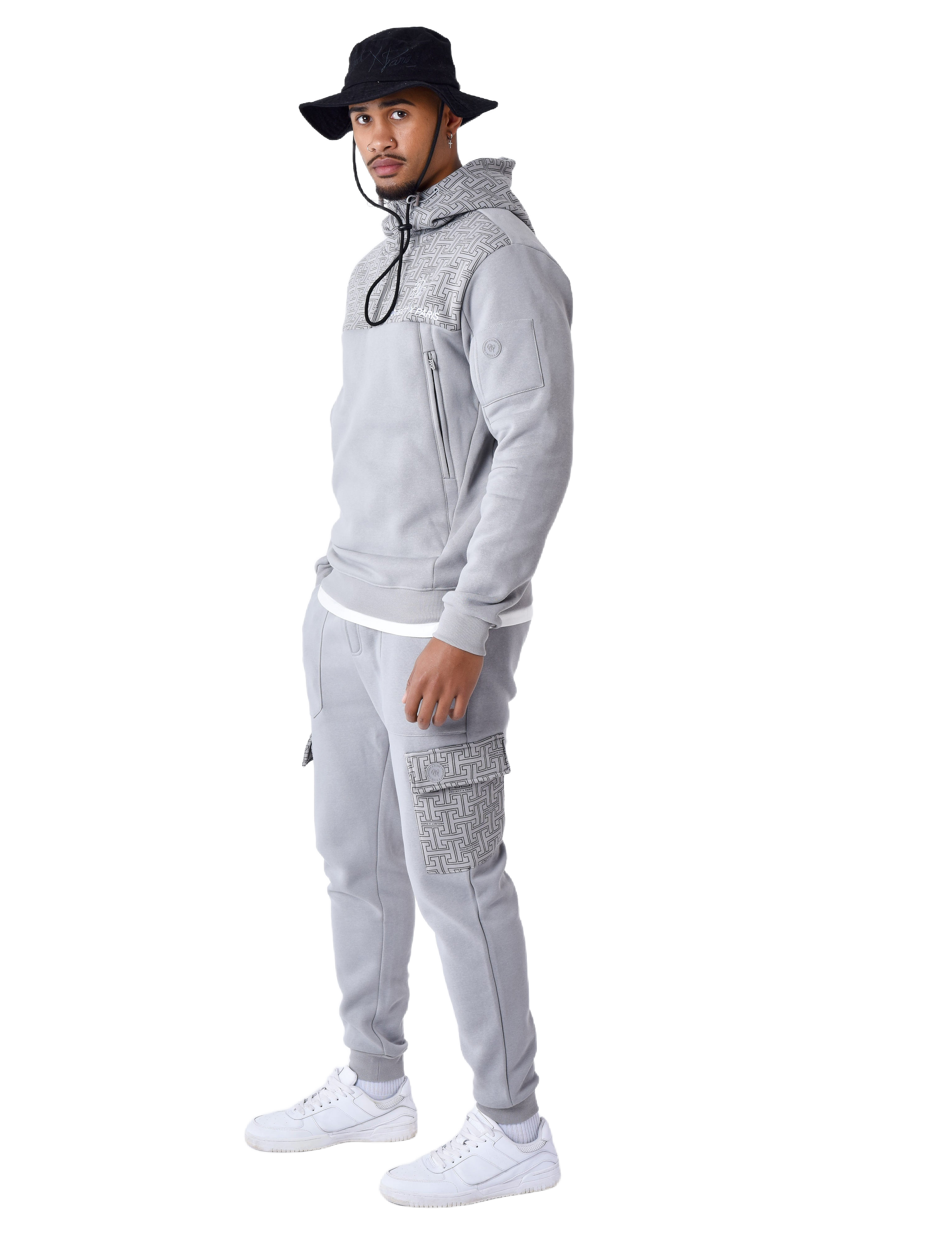 Monogramm-Print Kapuzenpullover-3