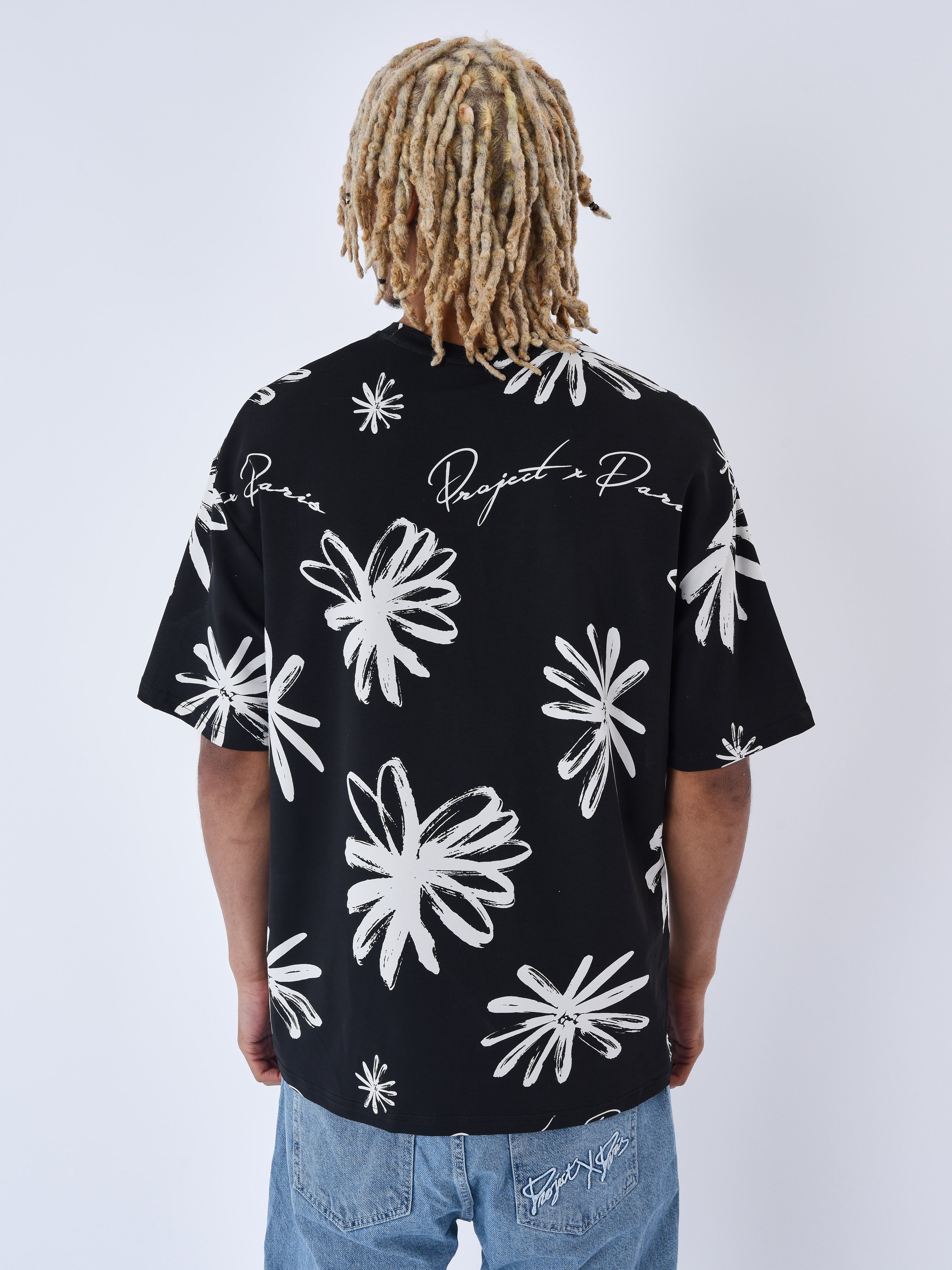 All over floral sketch T-shirt-5