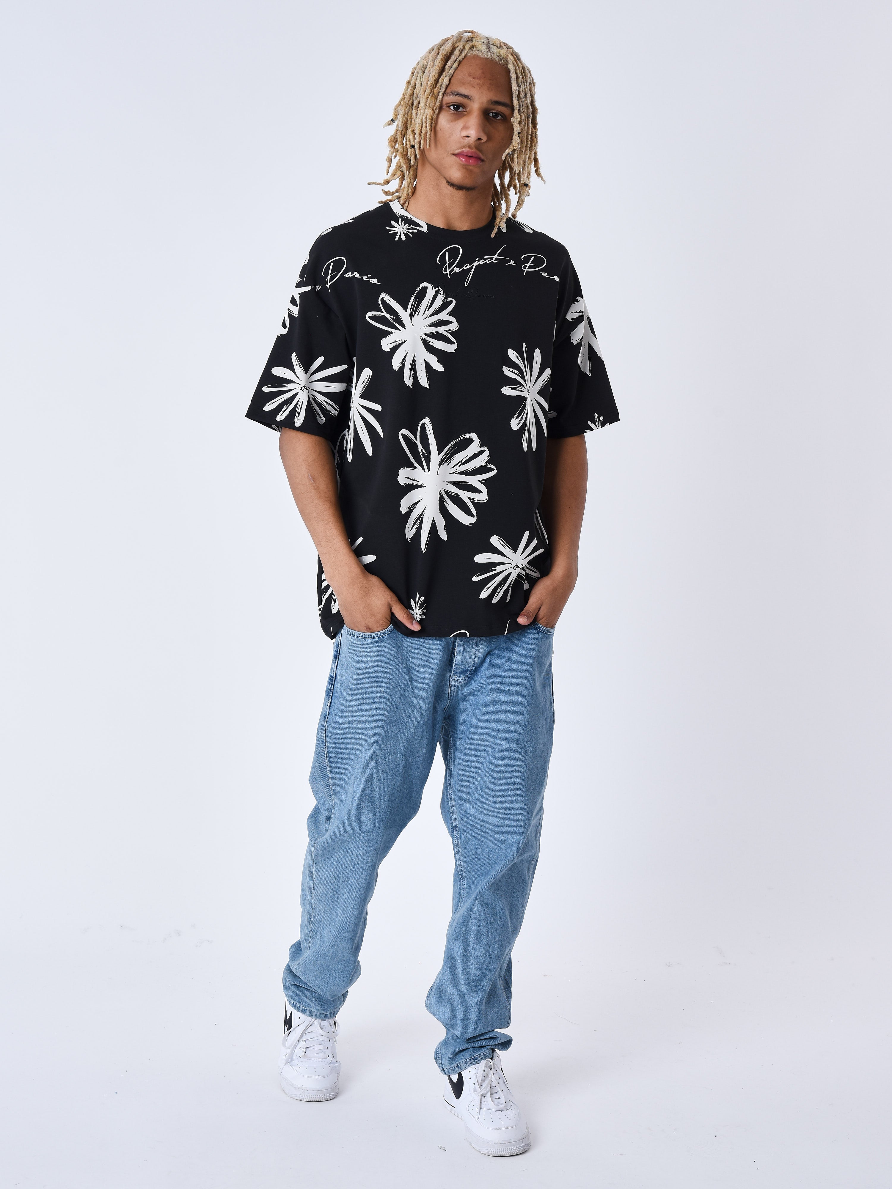 All over floral sketch T-shirt-3