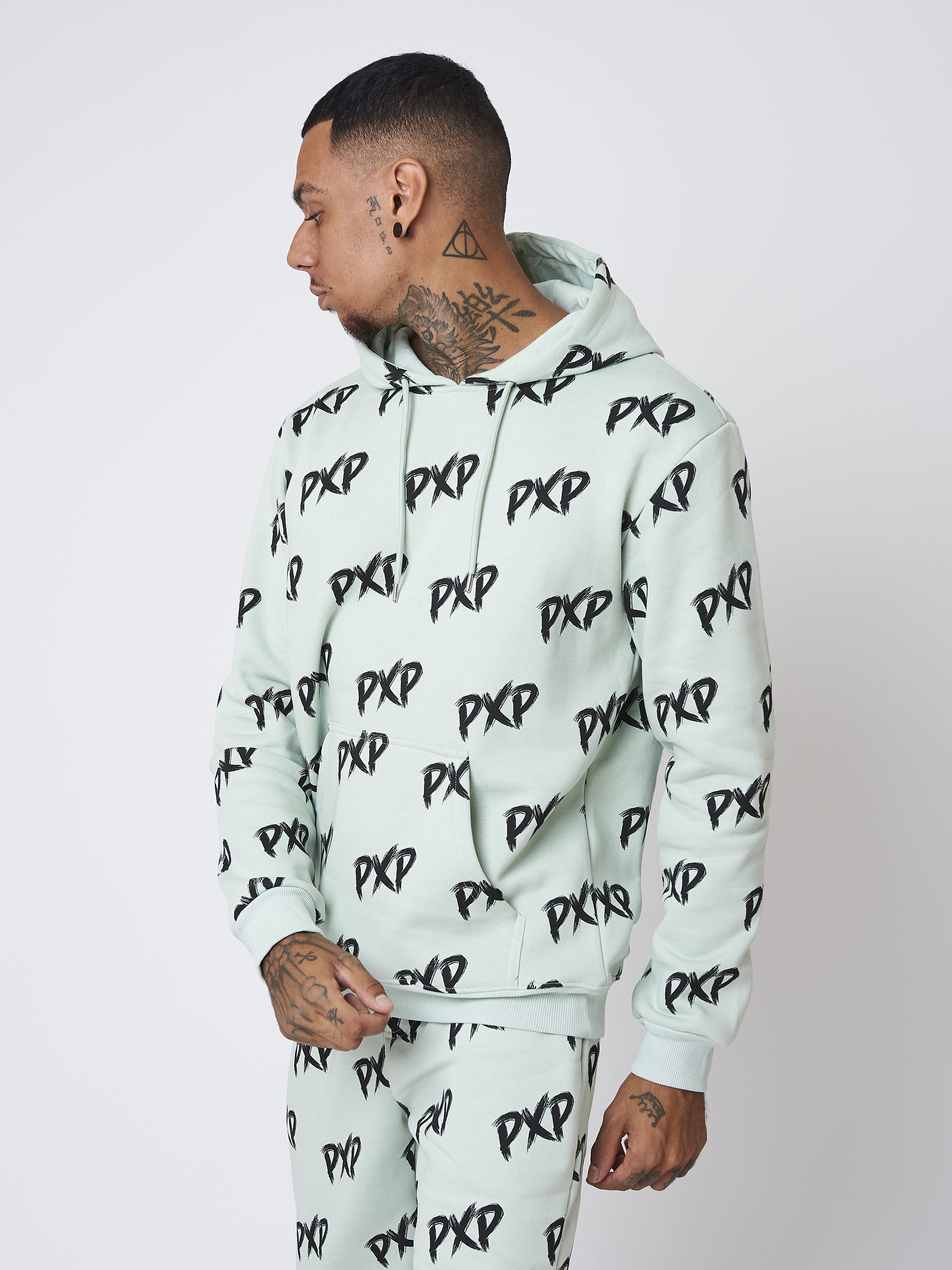 hoodie-pxp-brush-all-over-2020107-vert-d-eau-modelshot