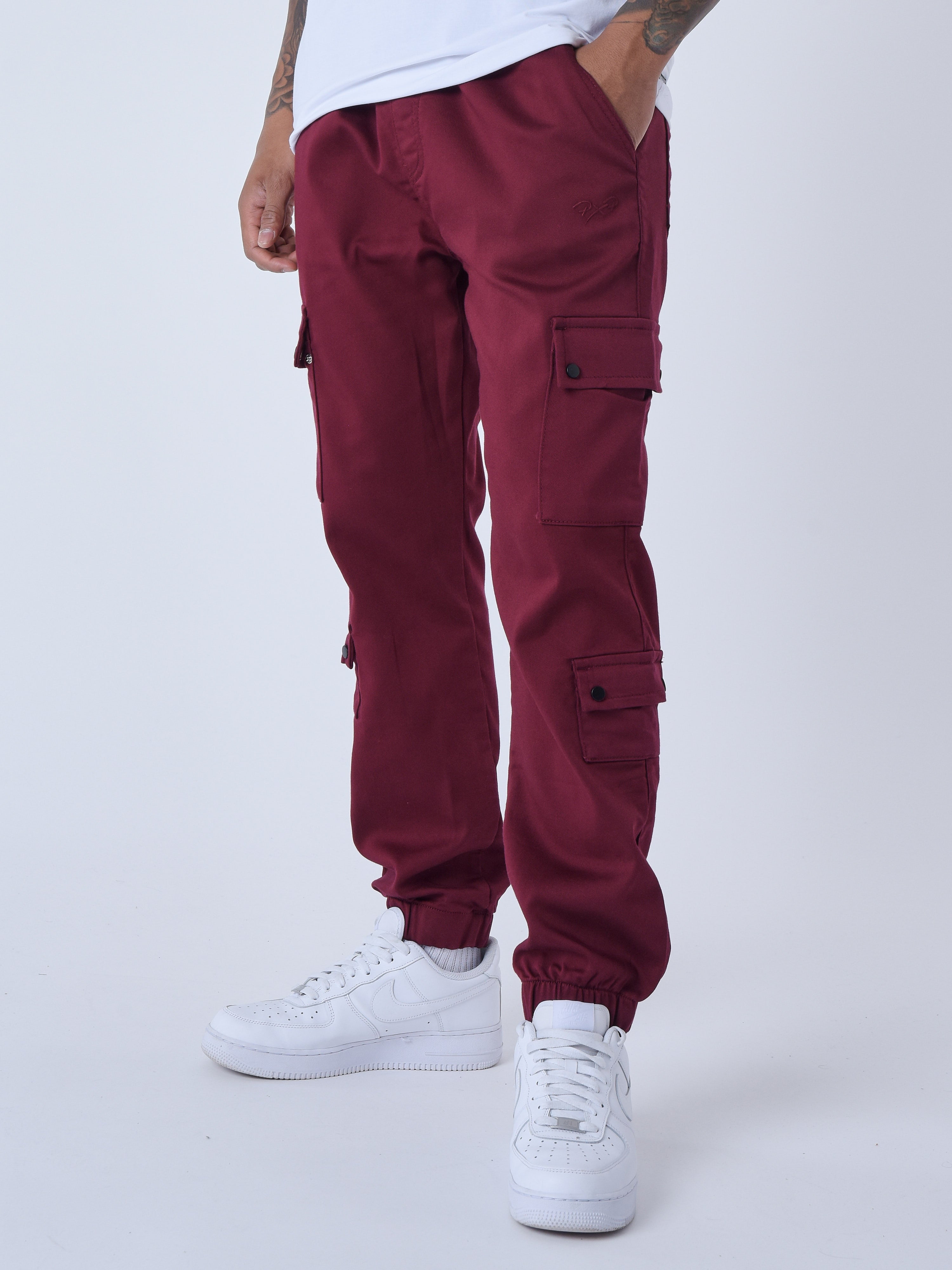 Multi-pocket cargo pants with elastic tightening-1