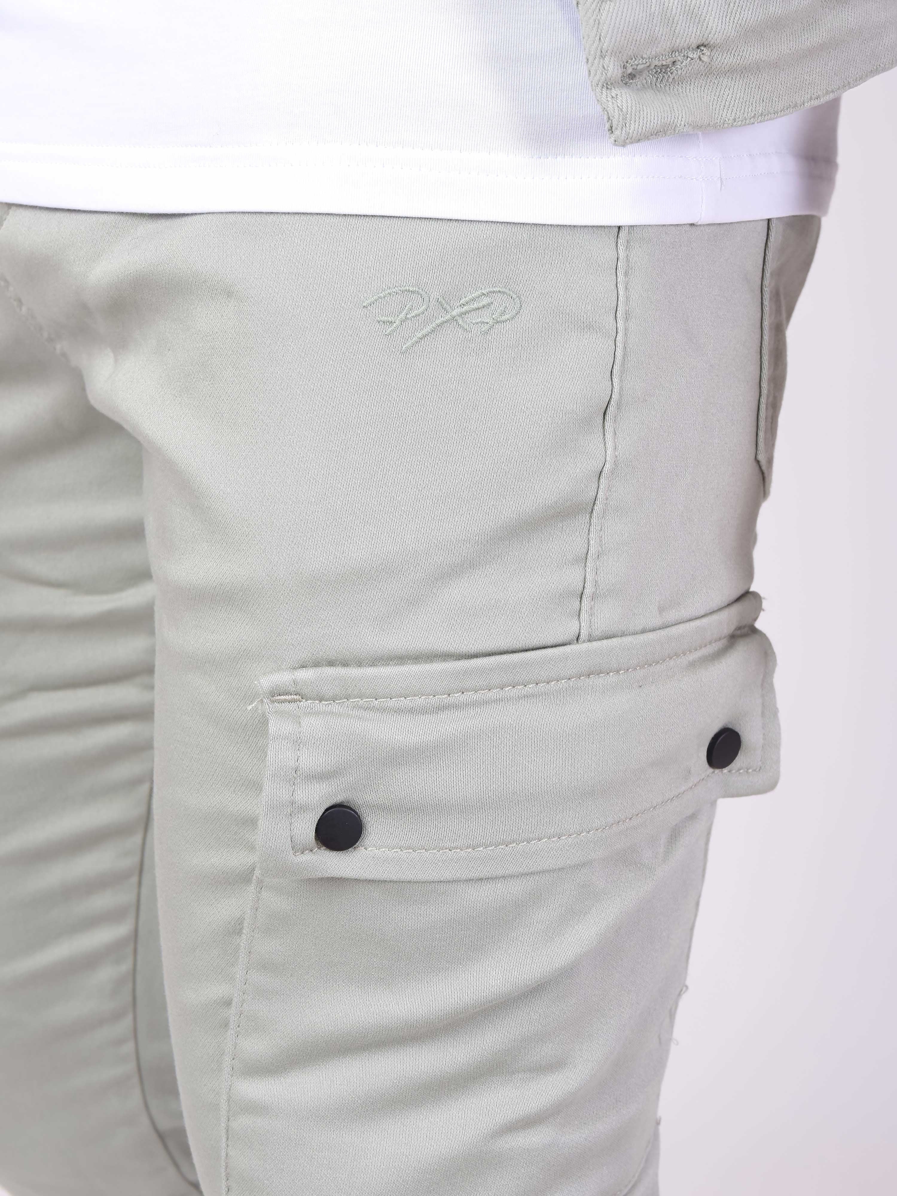 Multi-pocket cargo pants with elastic tightening-6