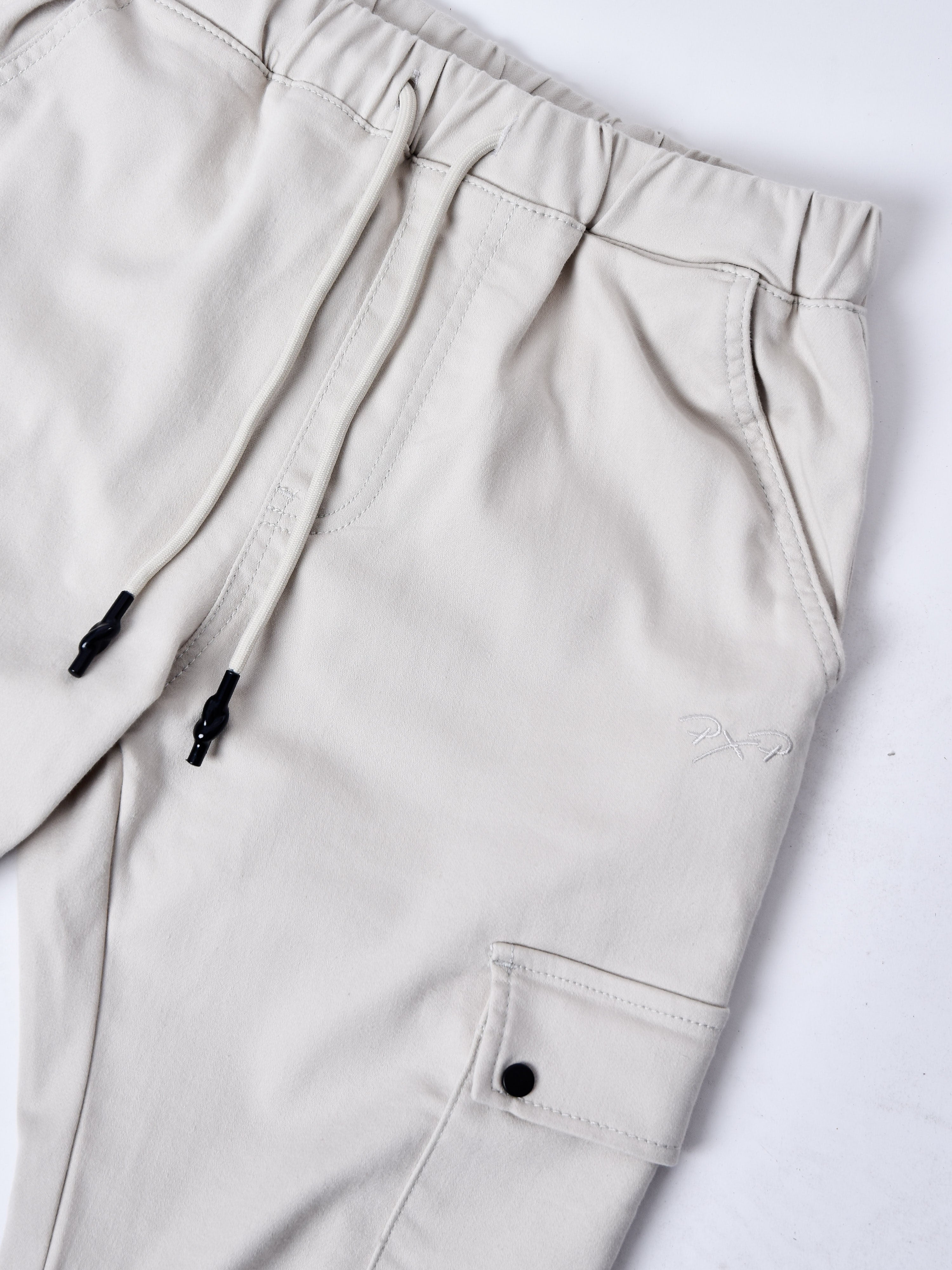 Multi-pocket cargo pants with elastic tightening-7