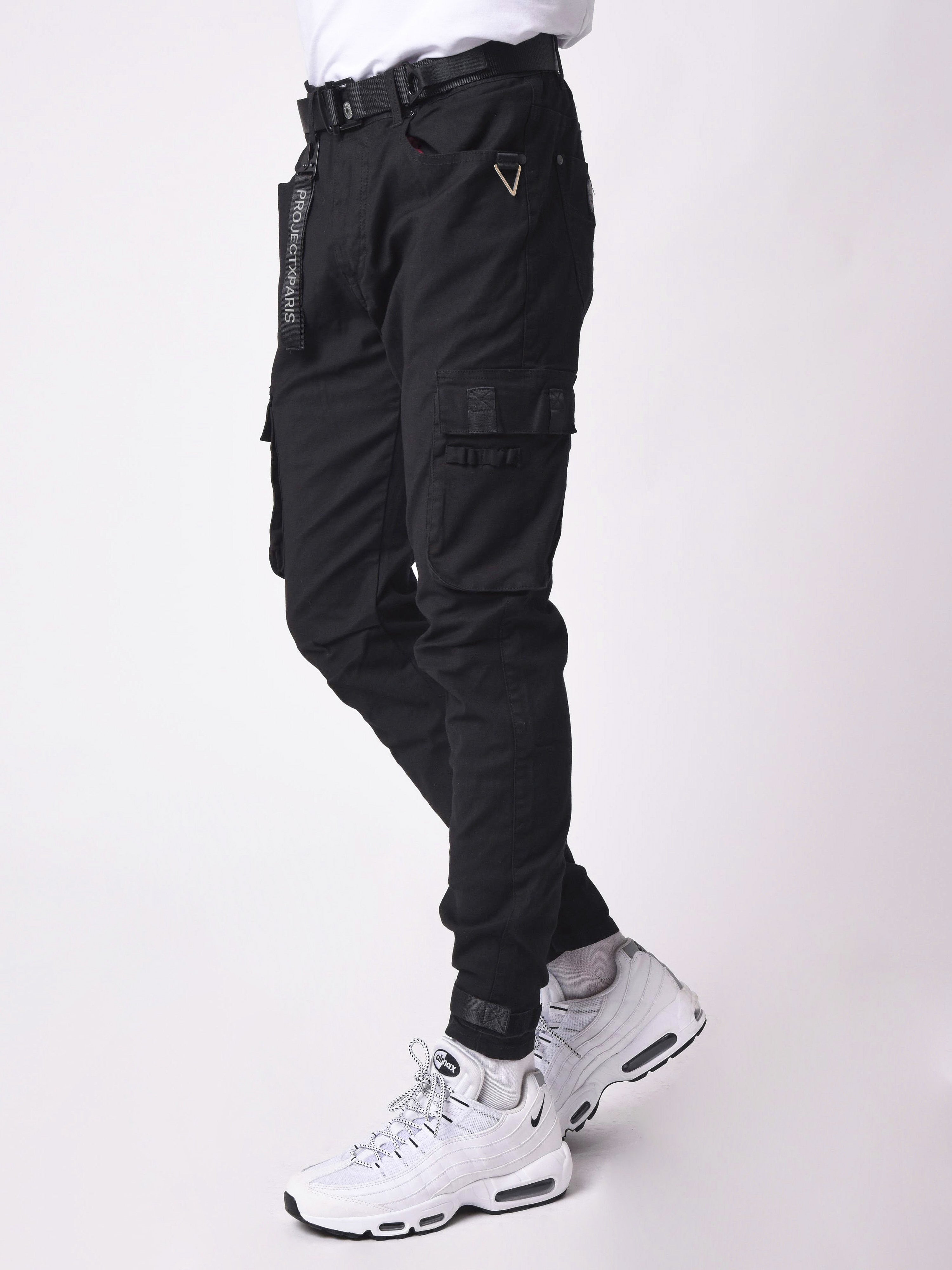 Cargo jeans with pockets and bottom tightening strap – PXP