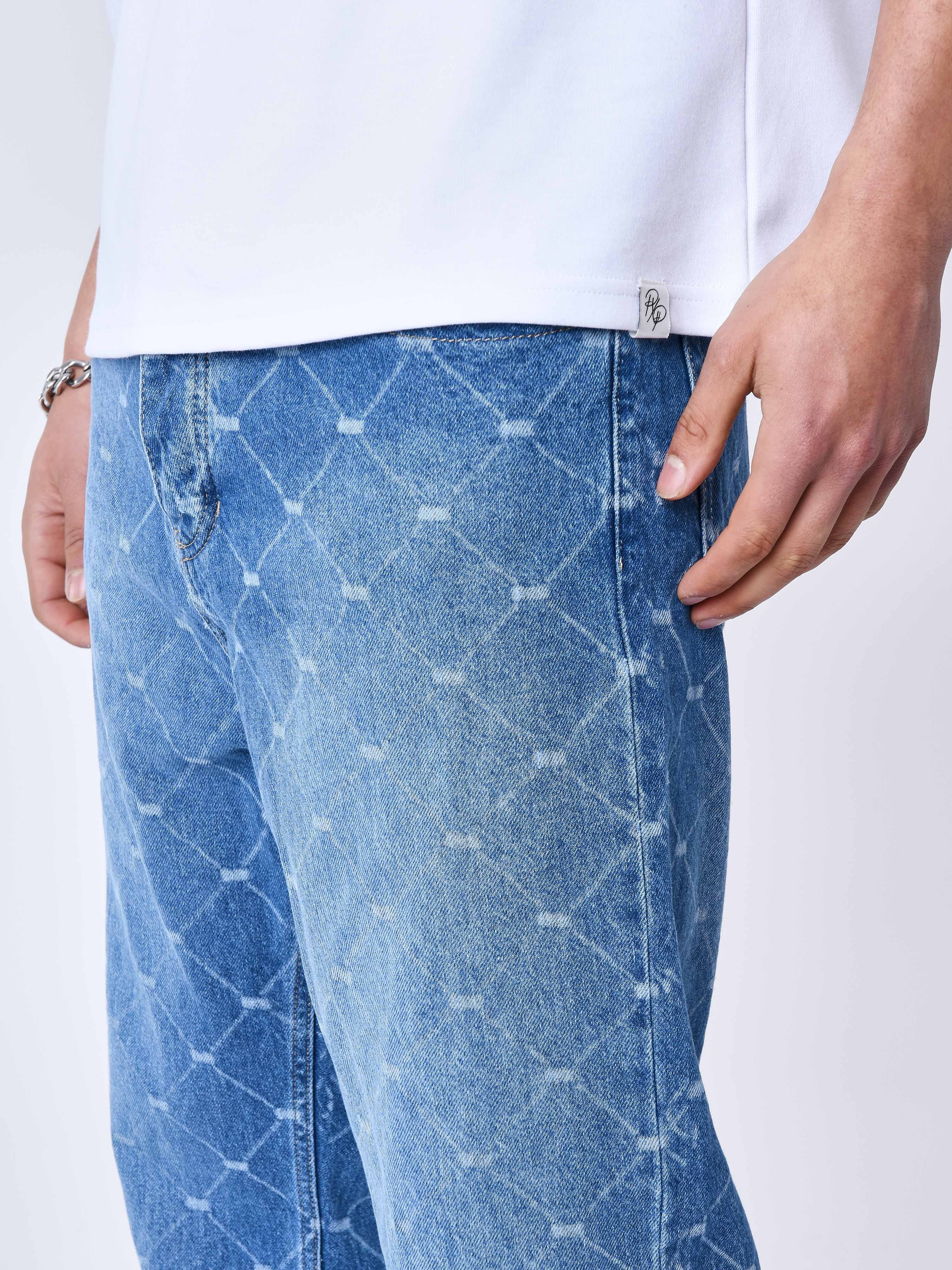 Jeans mit weitem Schnitt und Laser-Waschung-4