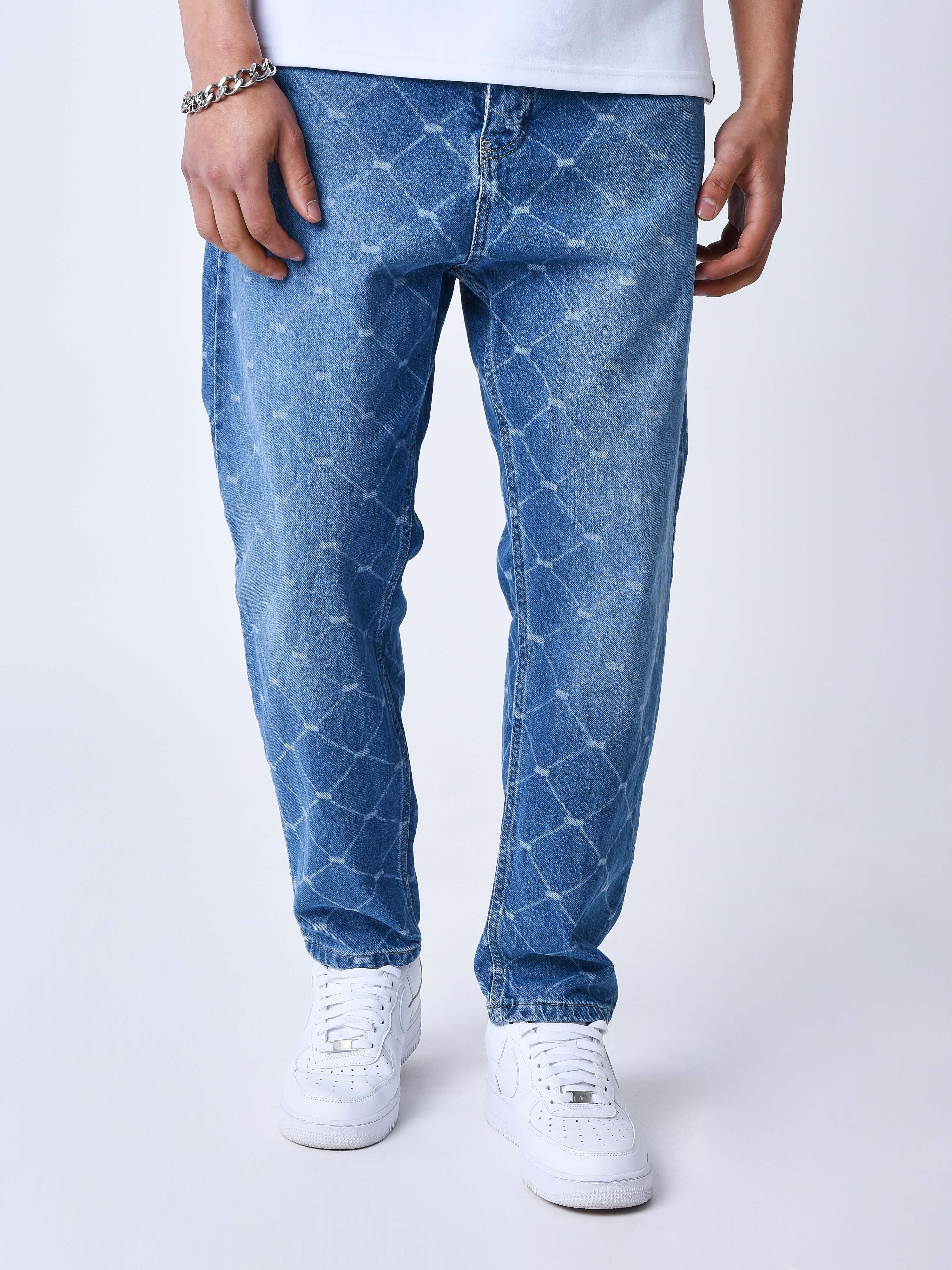 Jeans mit weitem Schnitt und Laser-Waschung-2