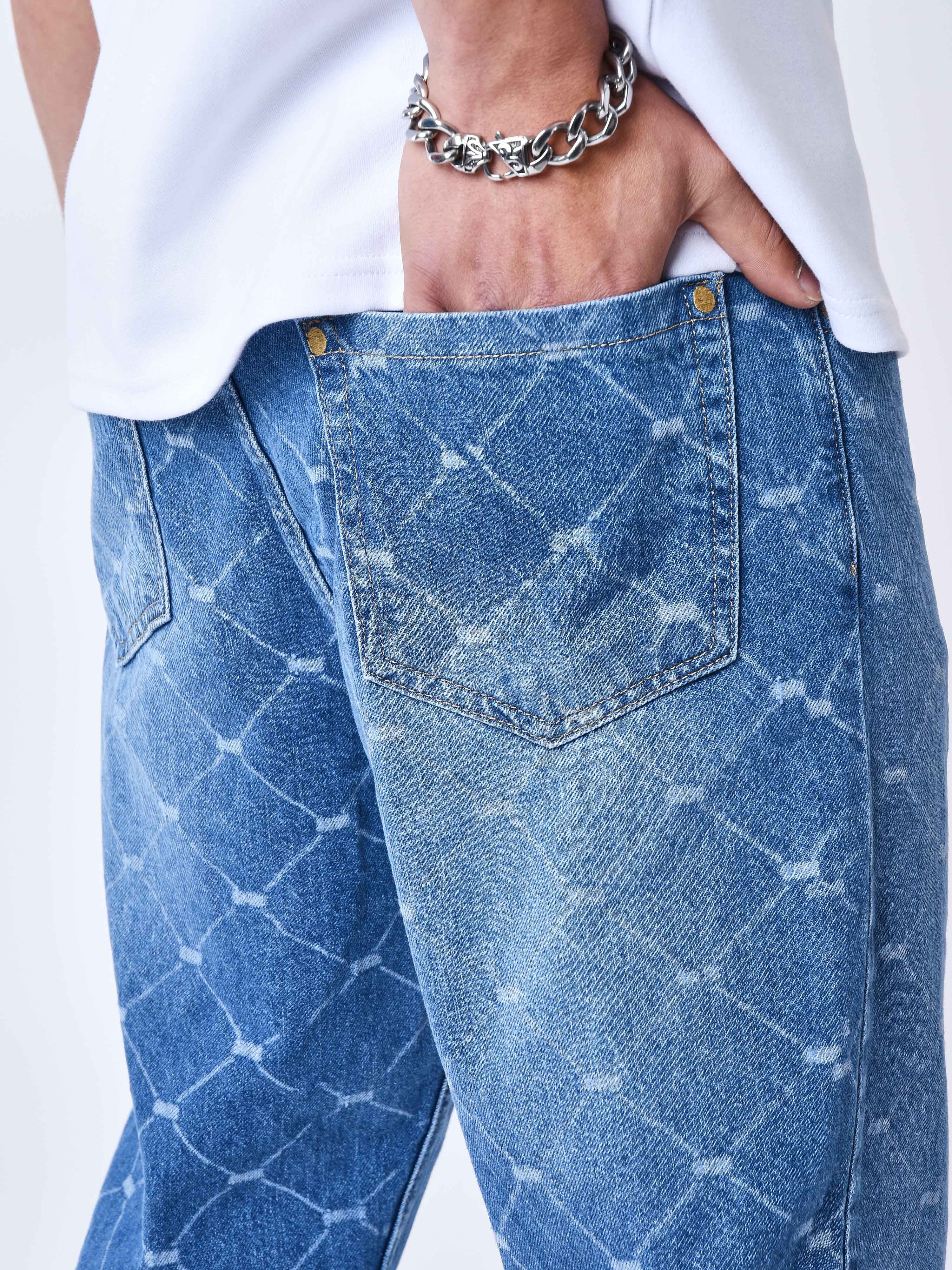 Jeans mit weitem Schnitt und Laser-Waschung-5