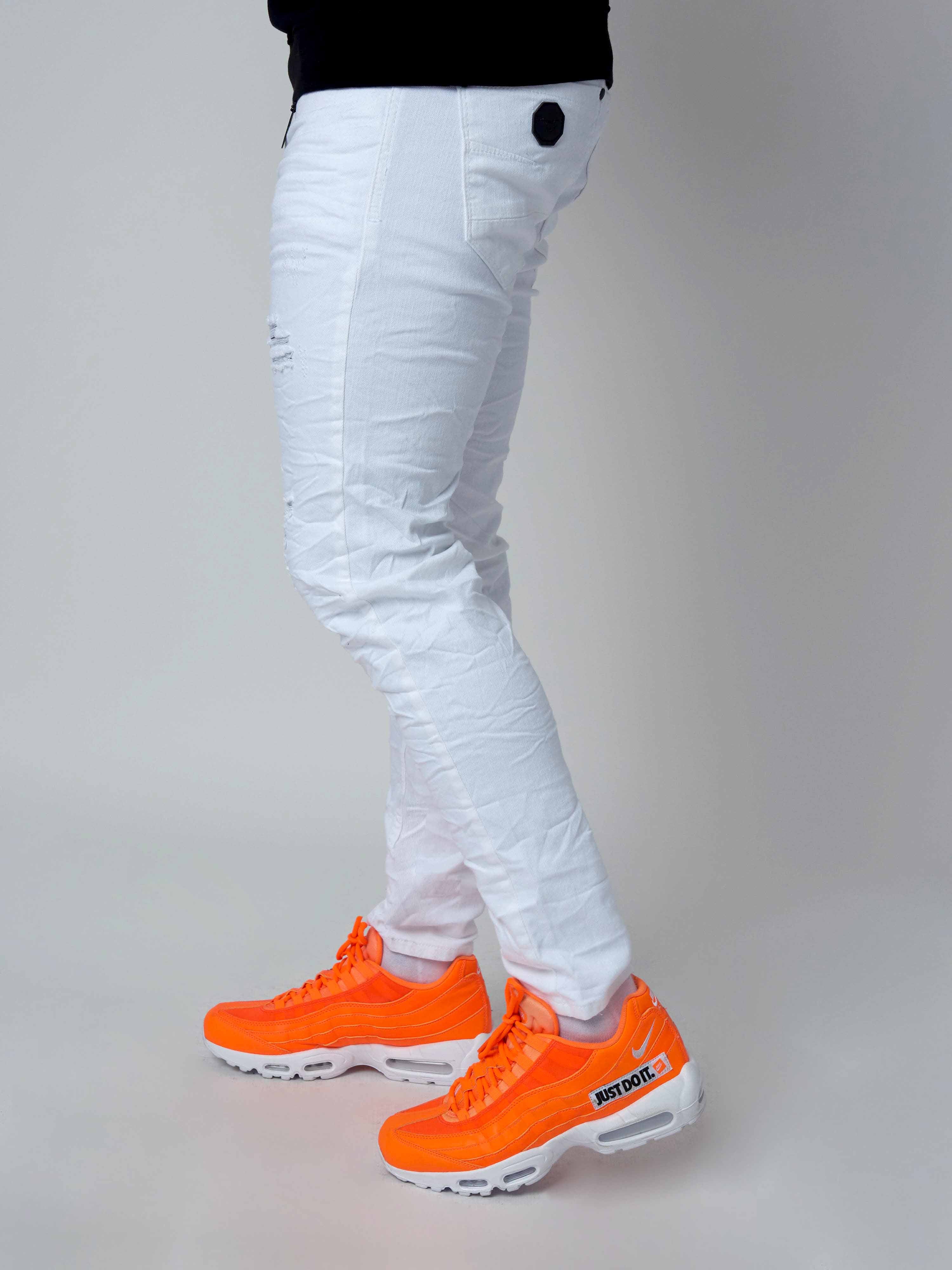 Jean Skinny effet usé avec trous-6