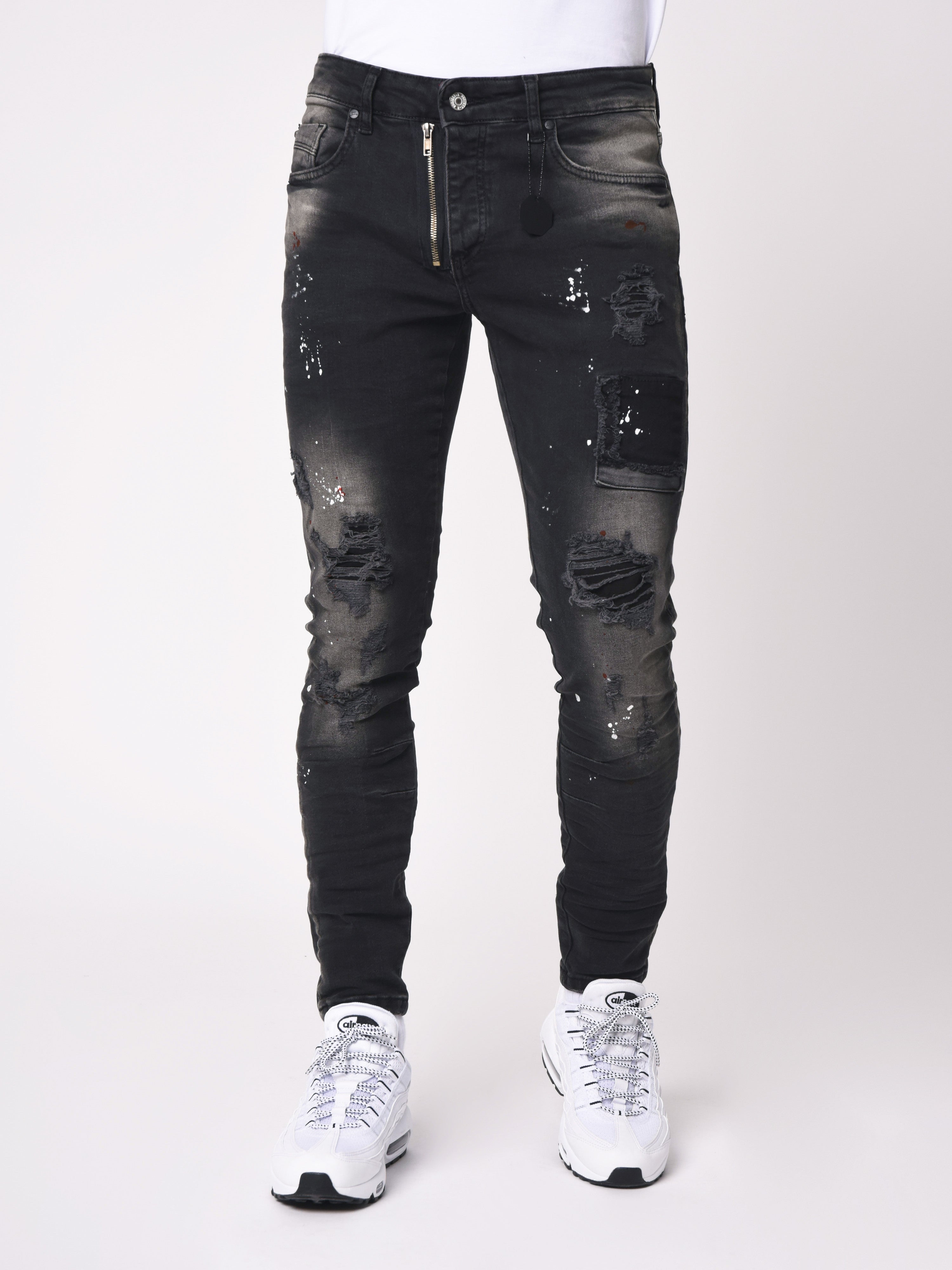 Jean Skinny tacheté-1