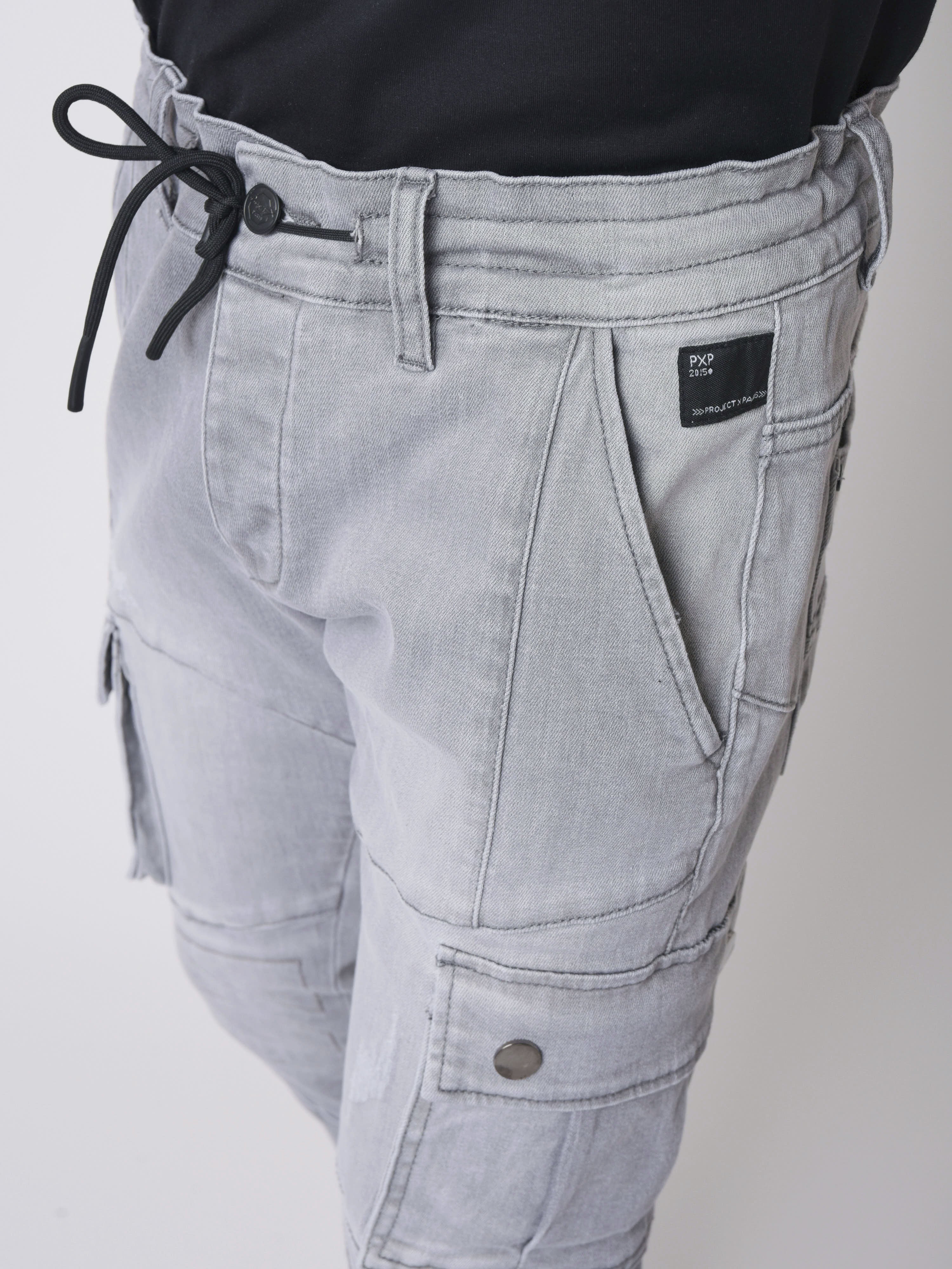 Slim jeans med sidelomme og biker-syning-5
