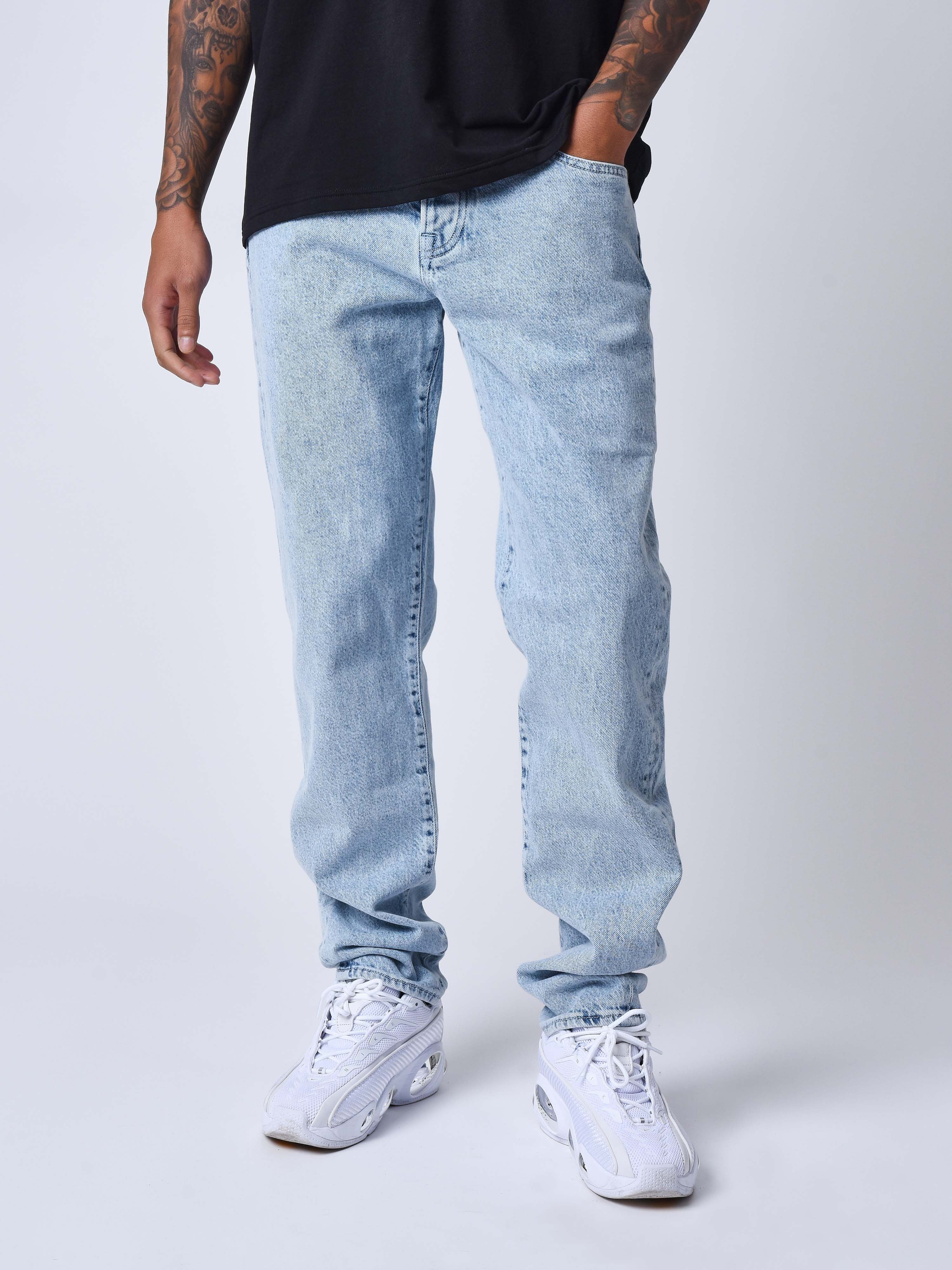 Jeans mit geradem Schnitt und verwaschenem Look-2