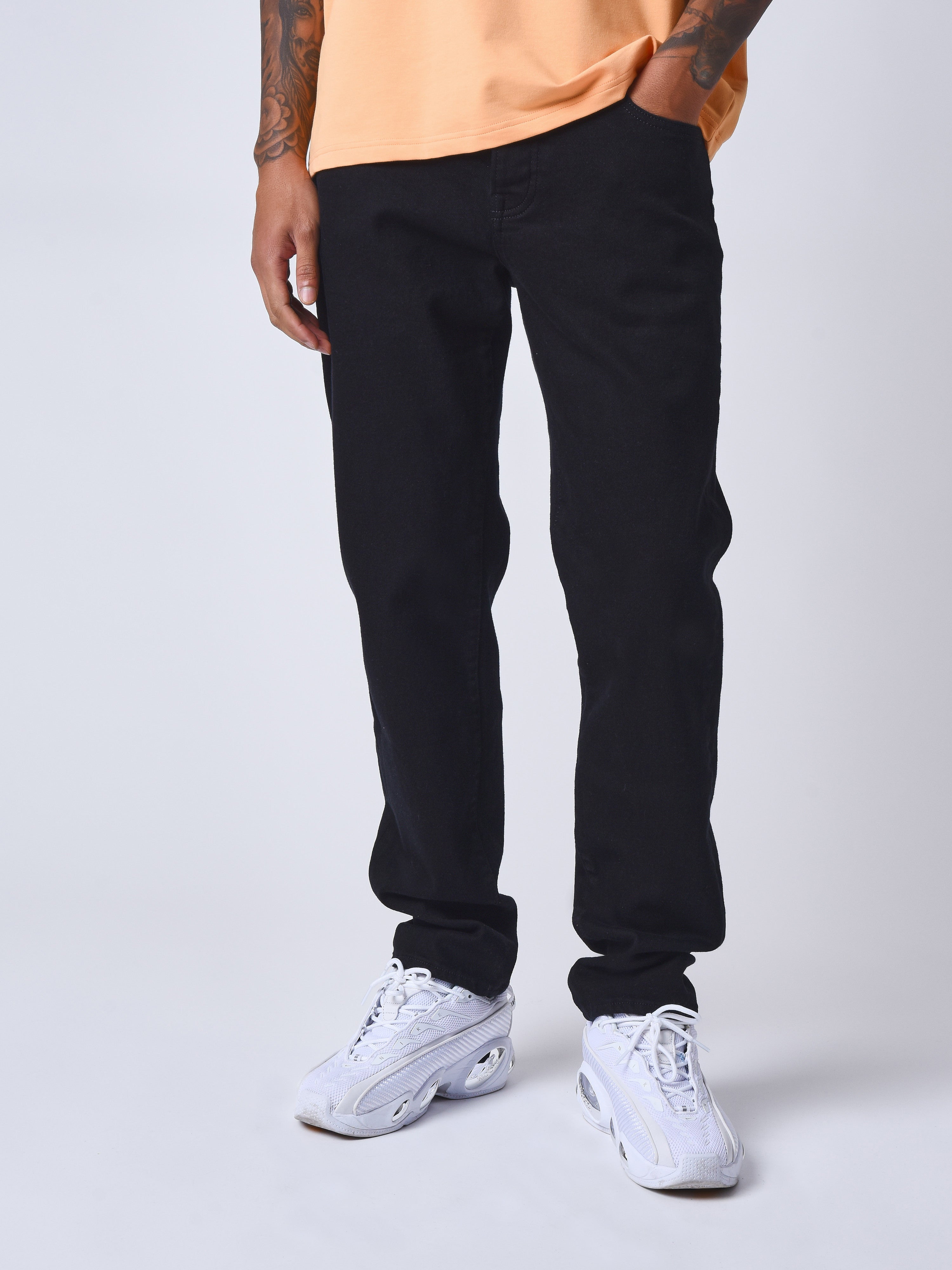 Straight washed jeans-2