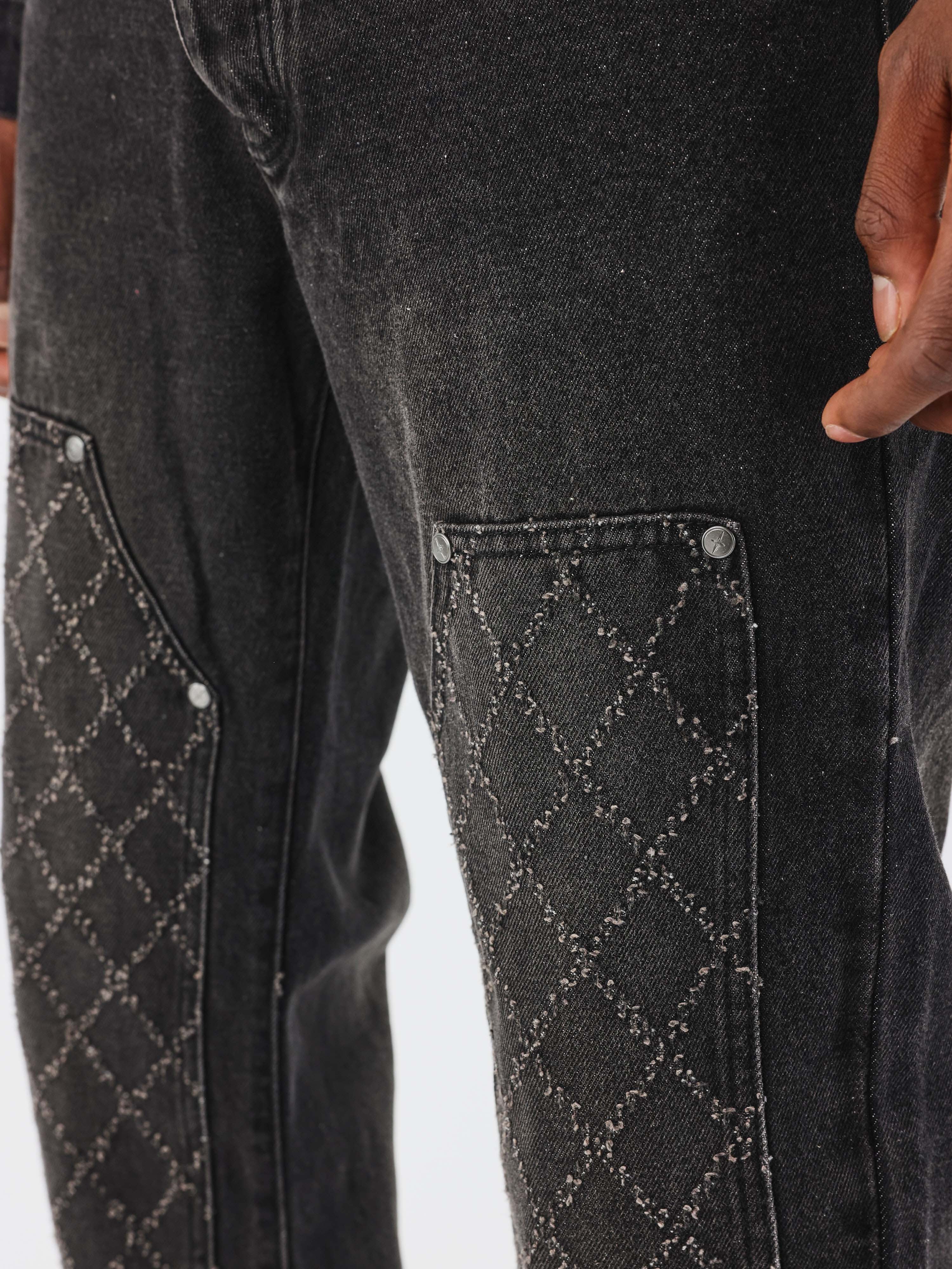 Jeans largo com detalhes de carpinteiro-6