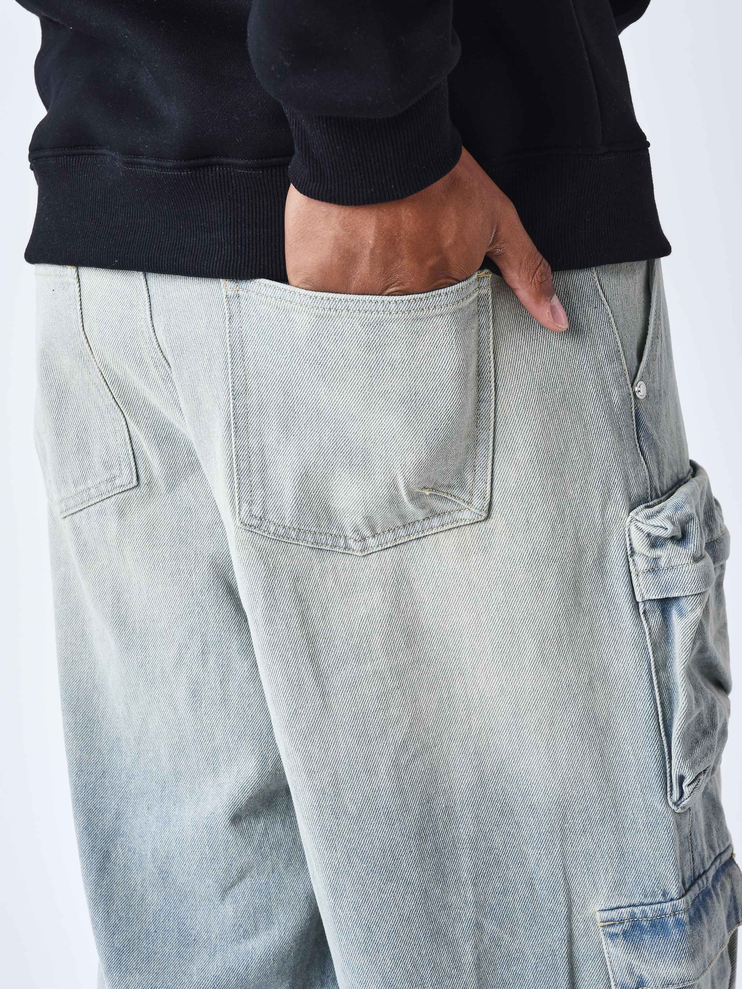 Loose multi-pocket jeans-7