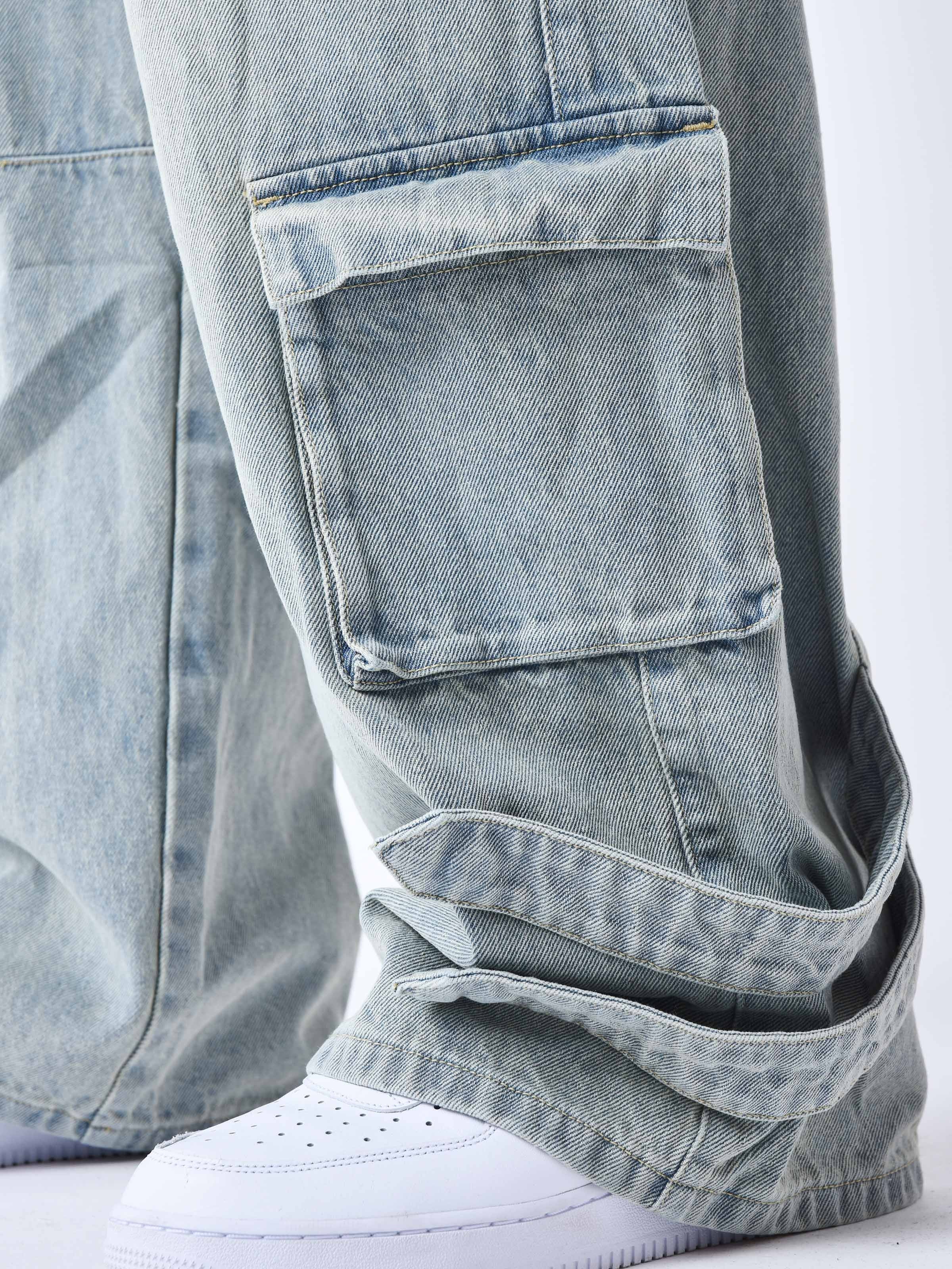 jeans-ample-multipoches-bleu