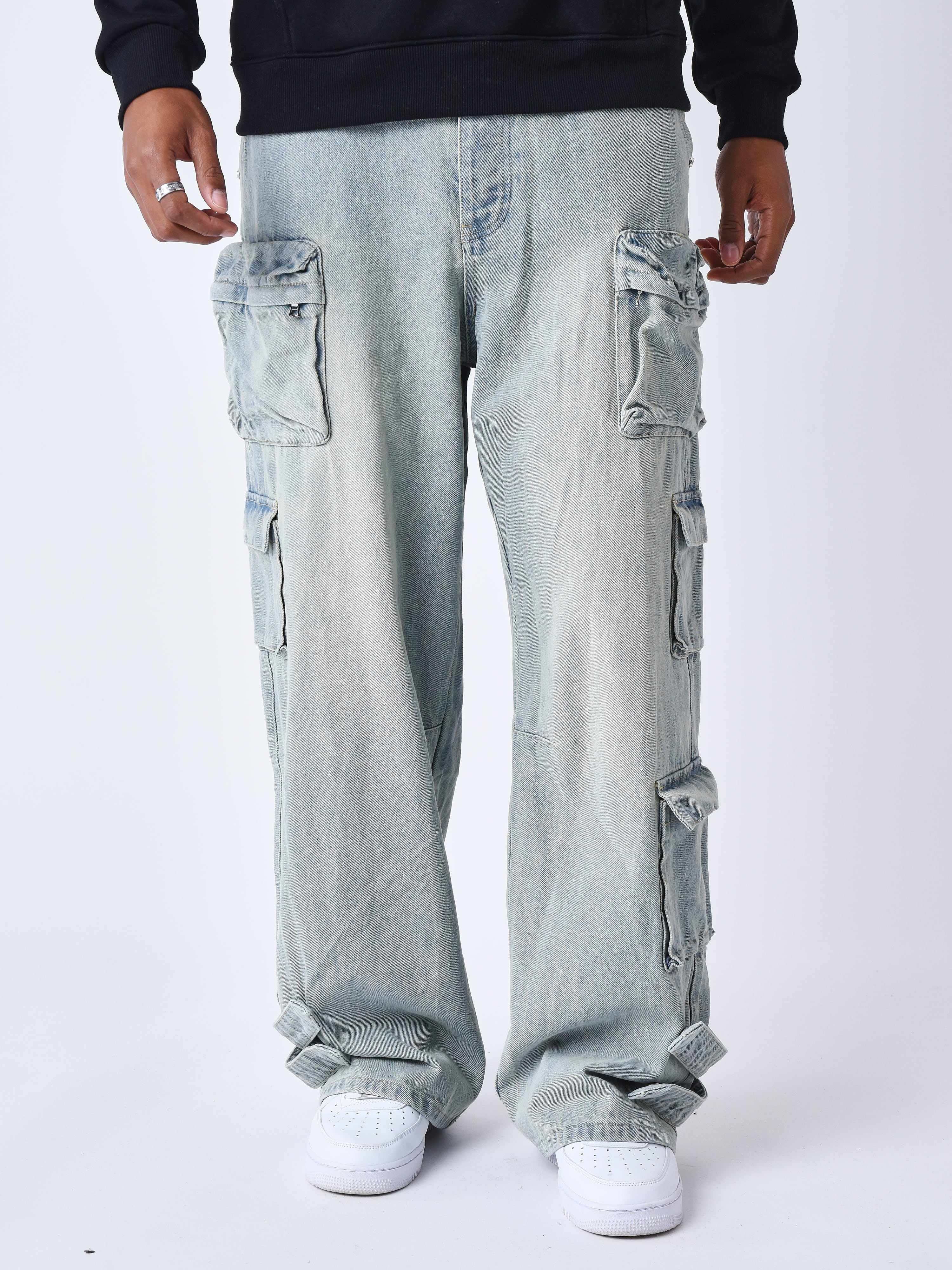 Loose multi-pocket jeans-2
