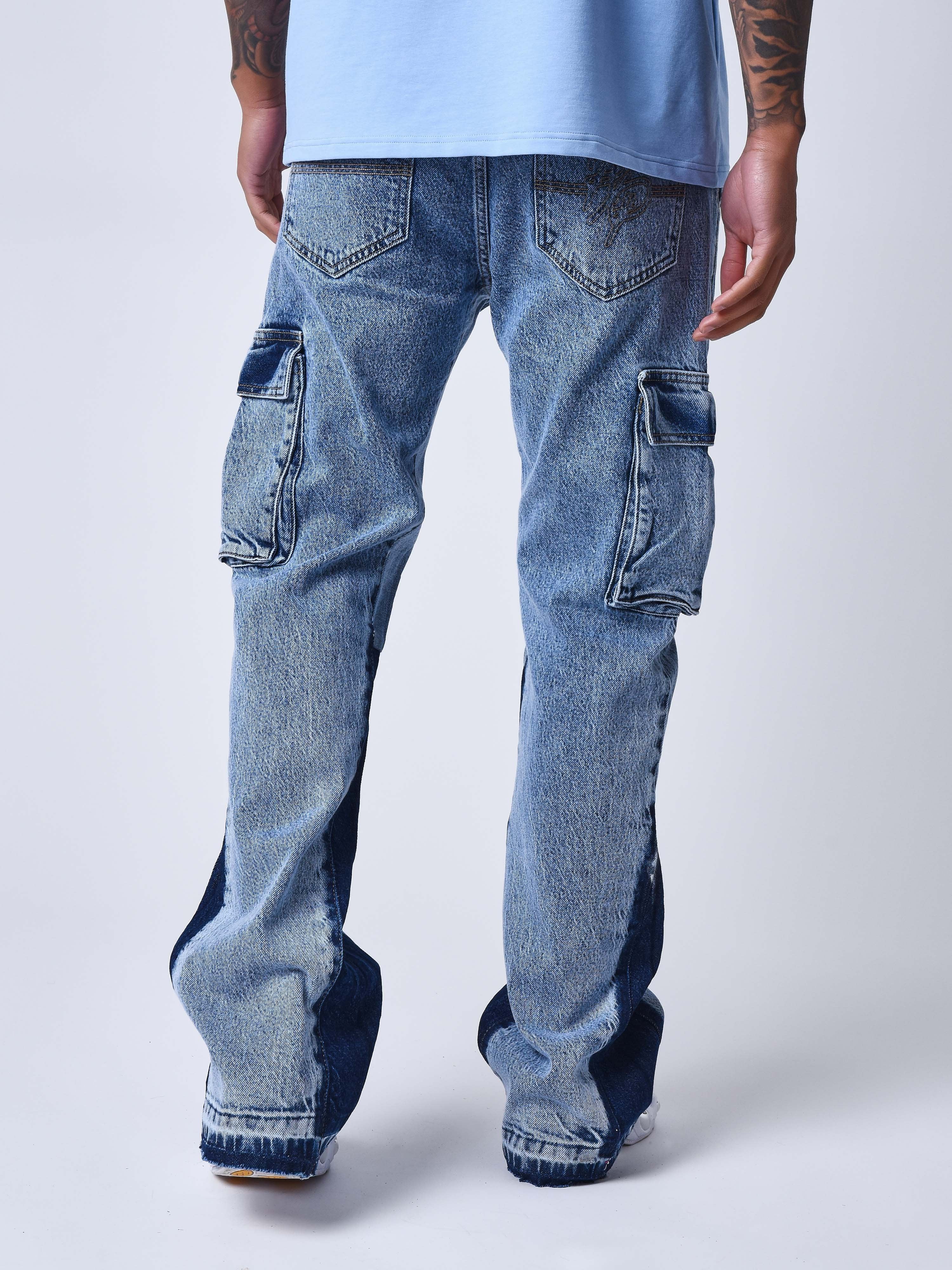 jeans-evase-a-poches-bleu