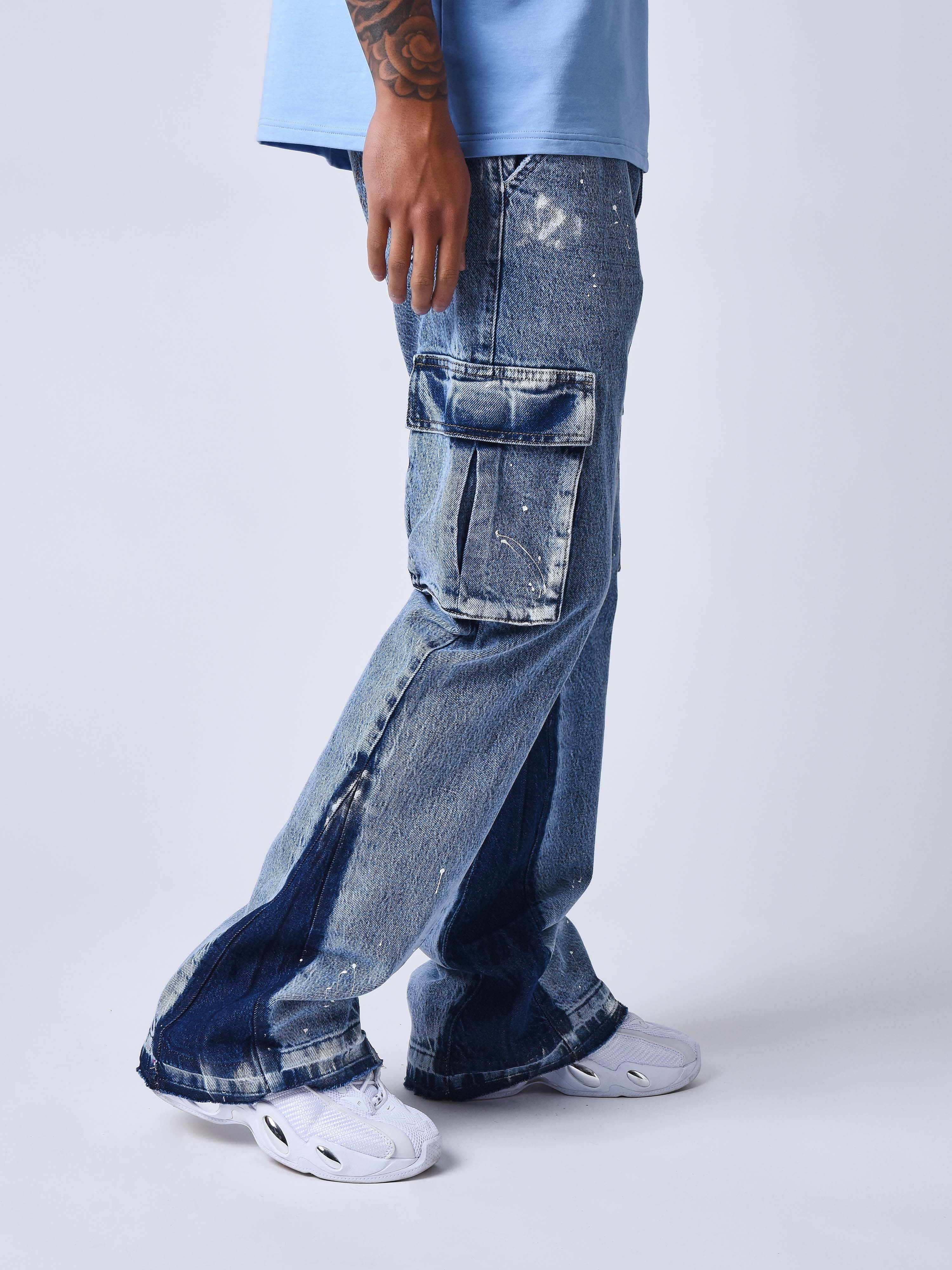 Flared jeans with pockets-4