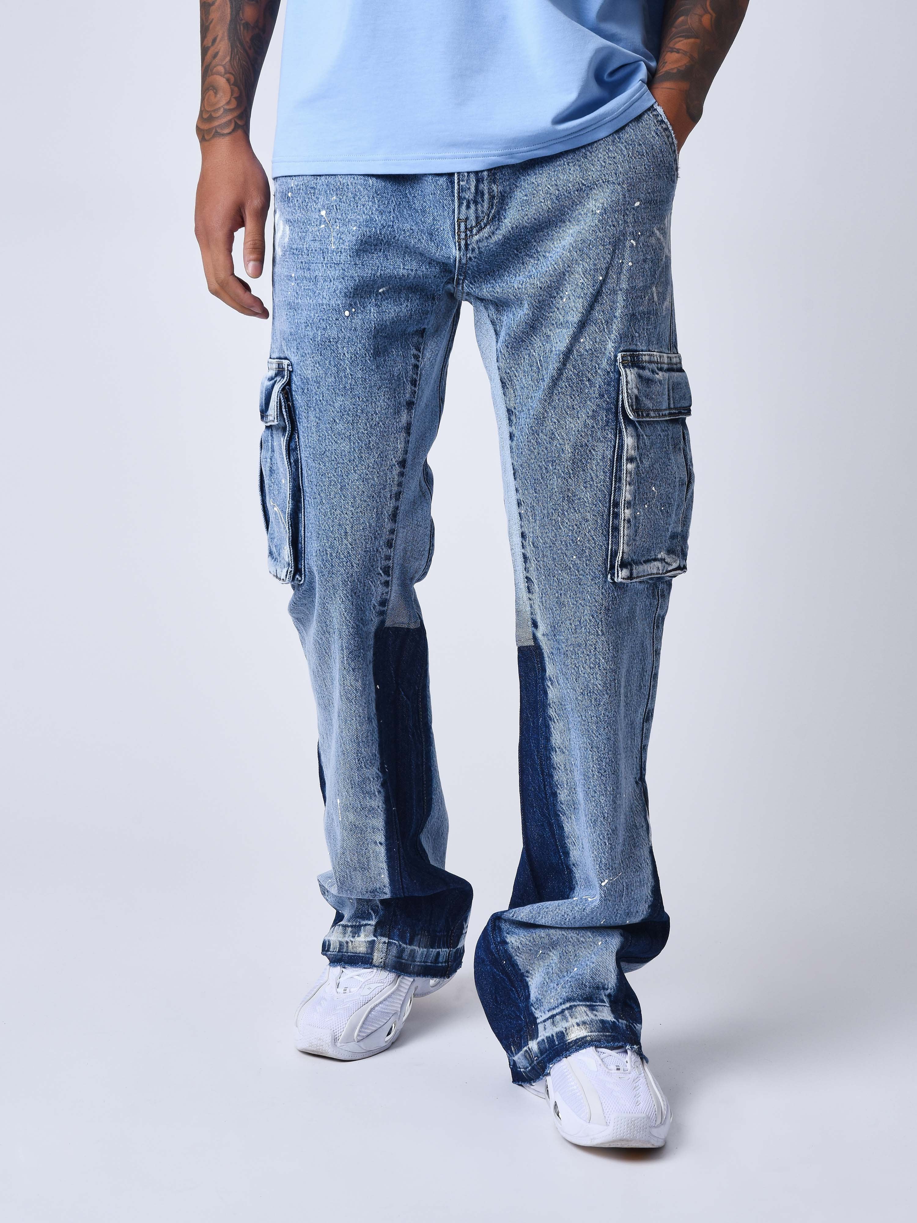 jeans-evase-a-poches-bleu