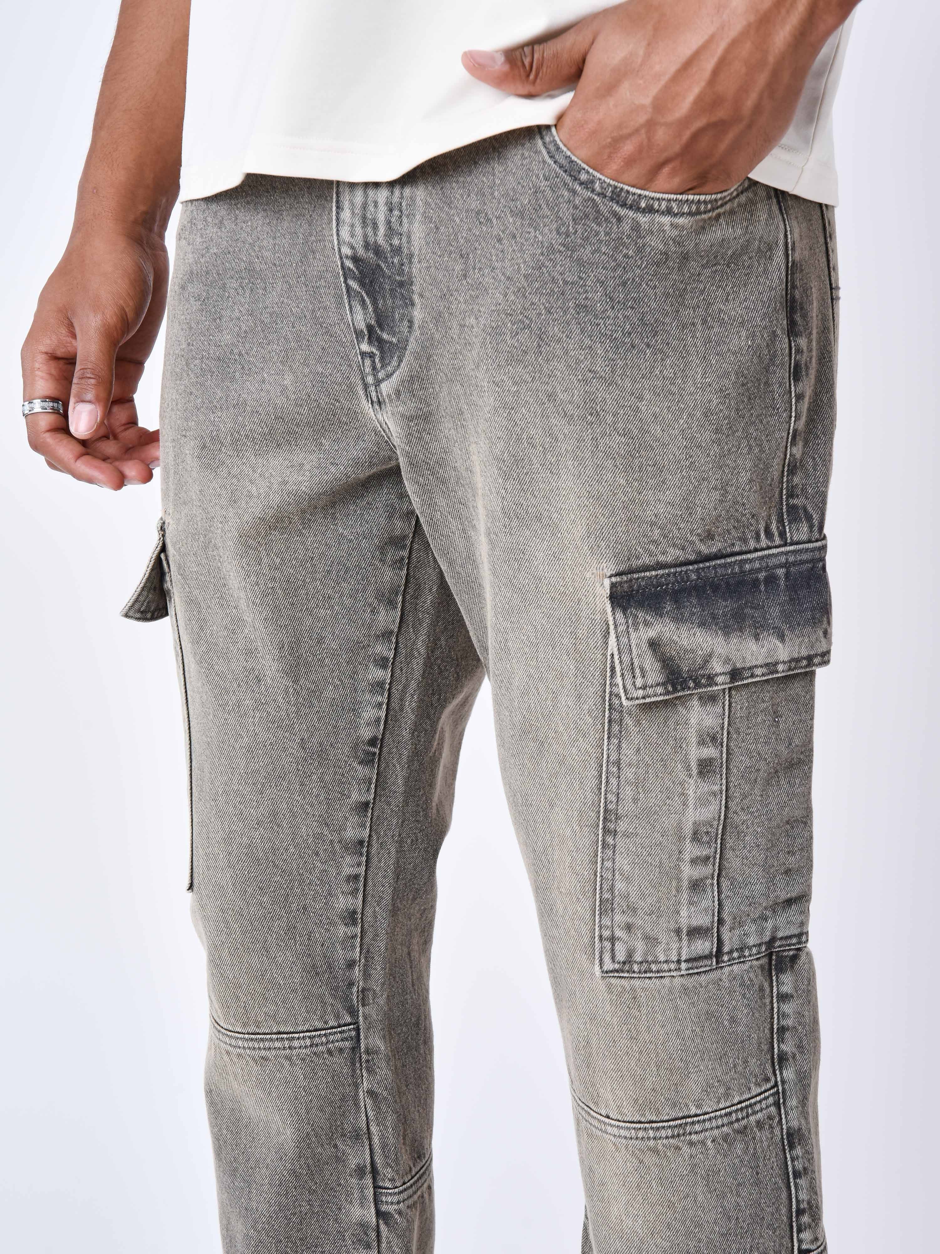 jeans-flare-a-decoupes-marron