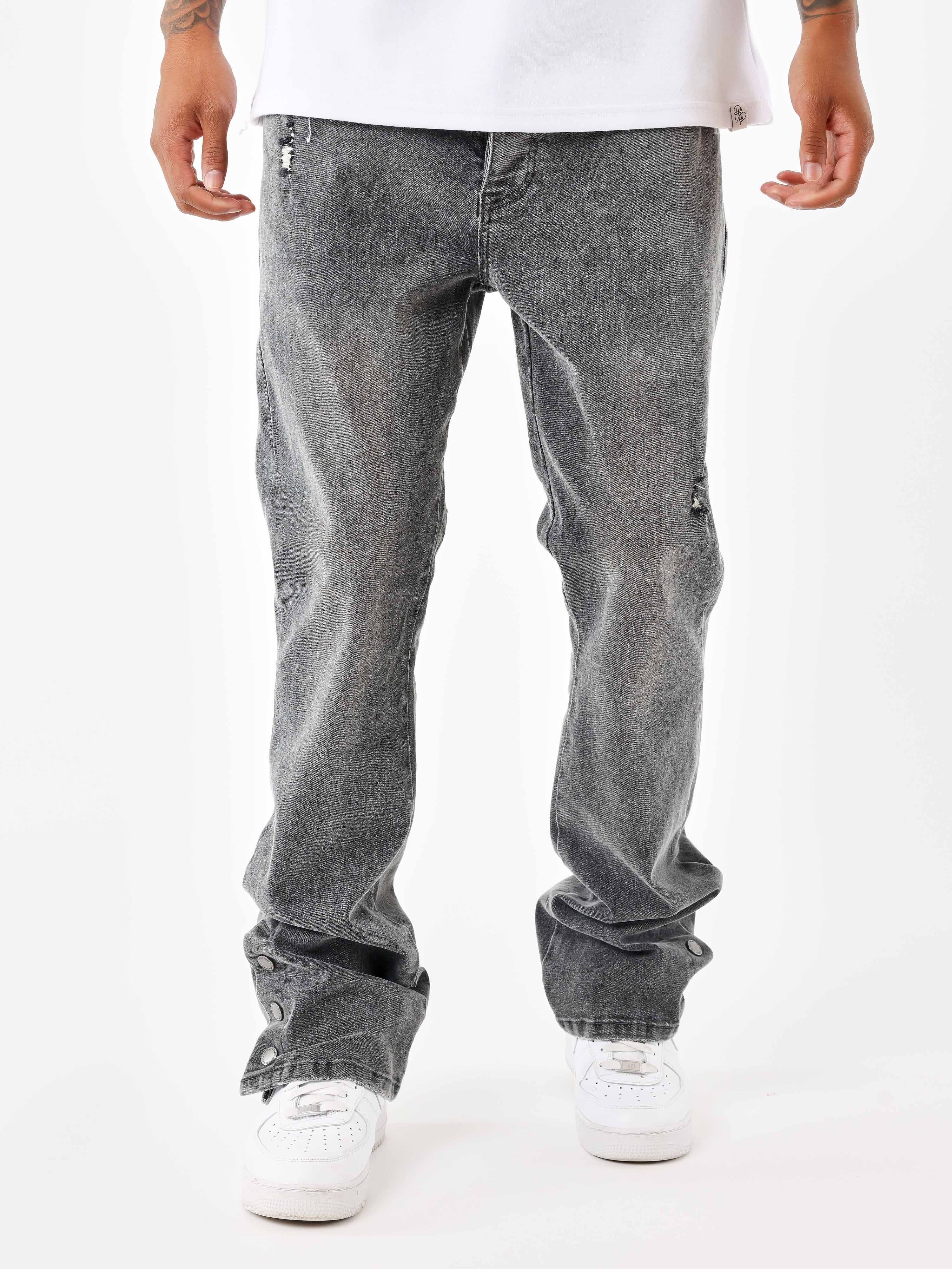 jeans-flare-gris