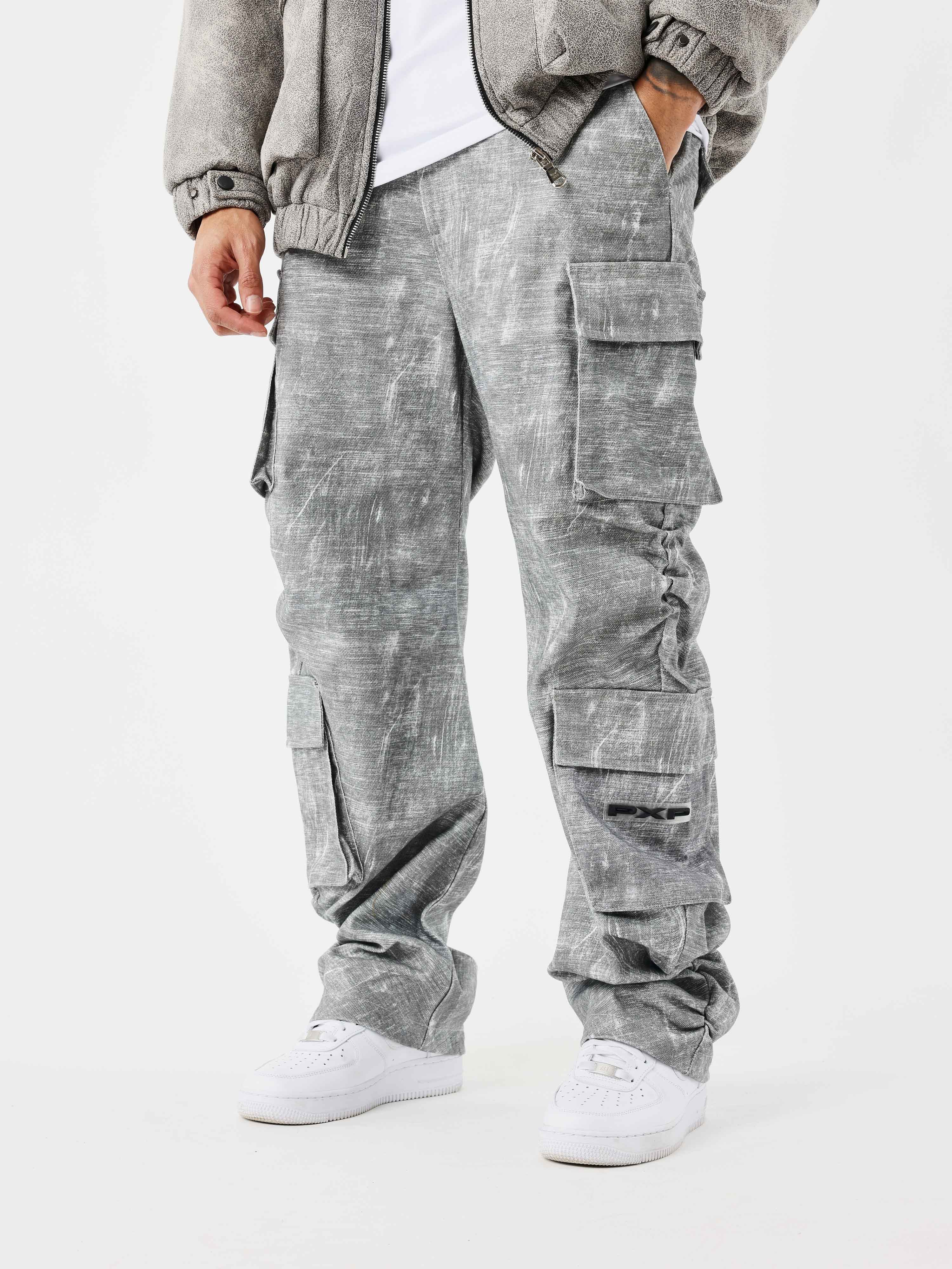 pantalon-a-poches-effet-chine-gris-clair