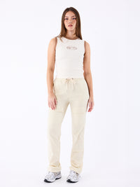 Broek met elastische tailleband met logo