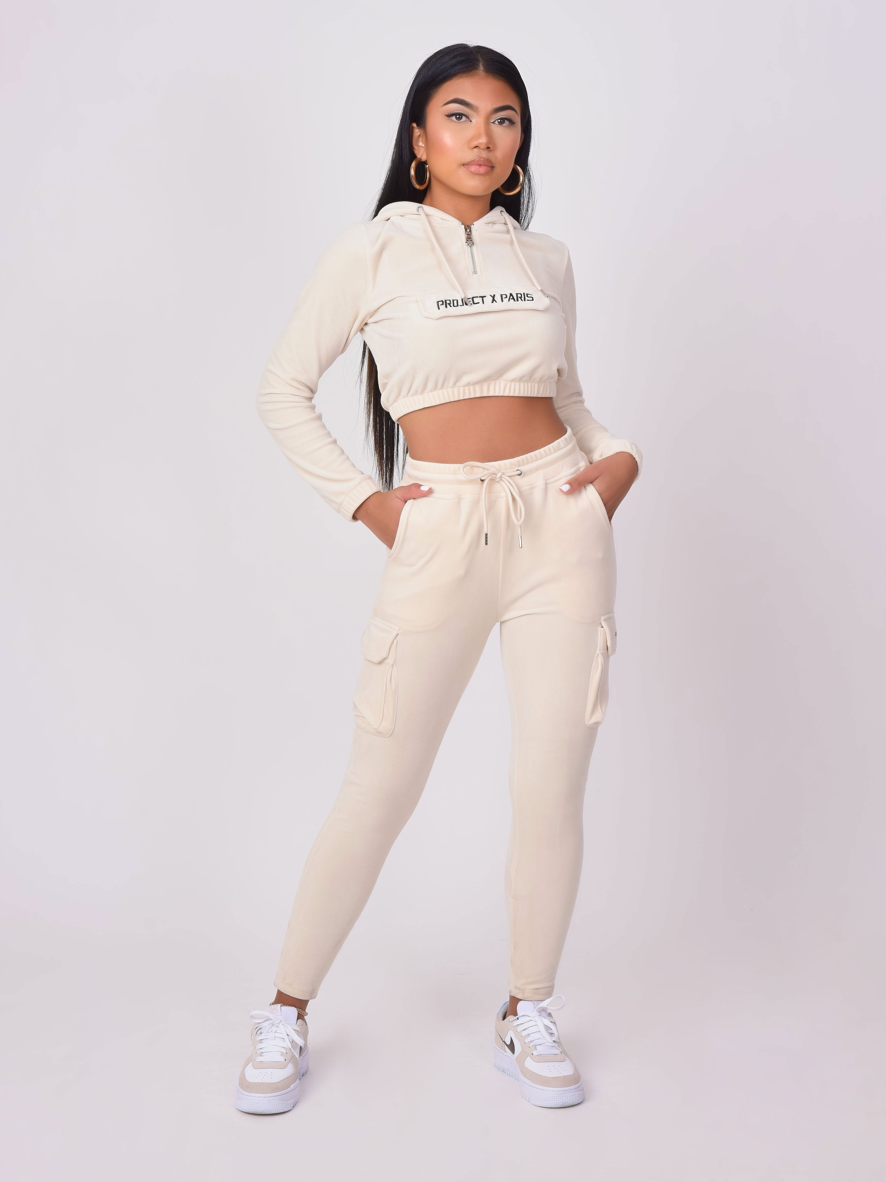 Velvet jogging pants-1
