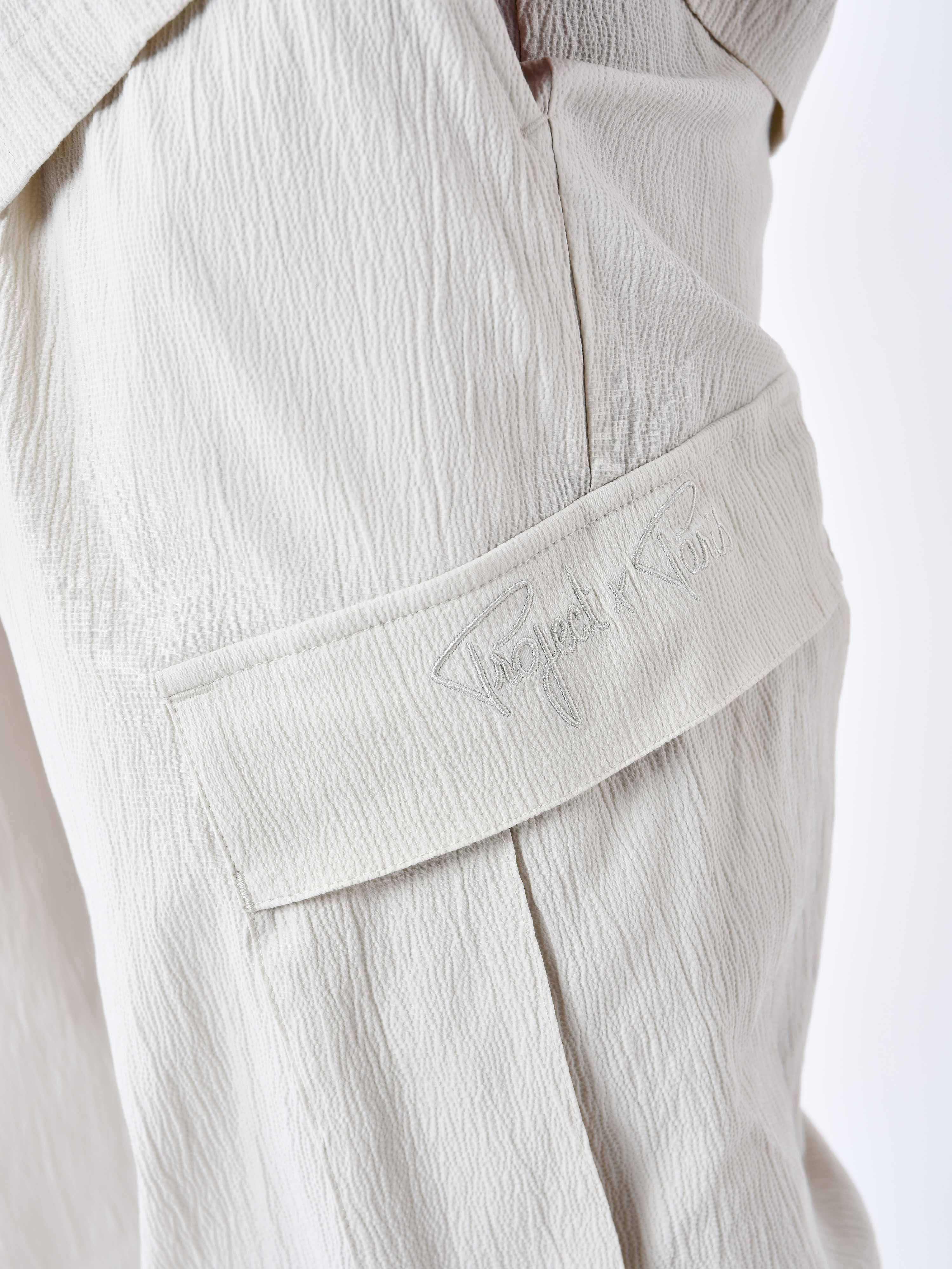 Pantaloni effetto stropicciato con tasche-3