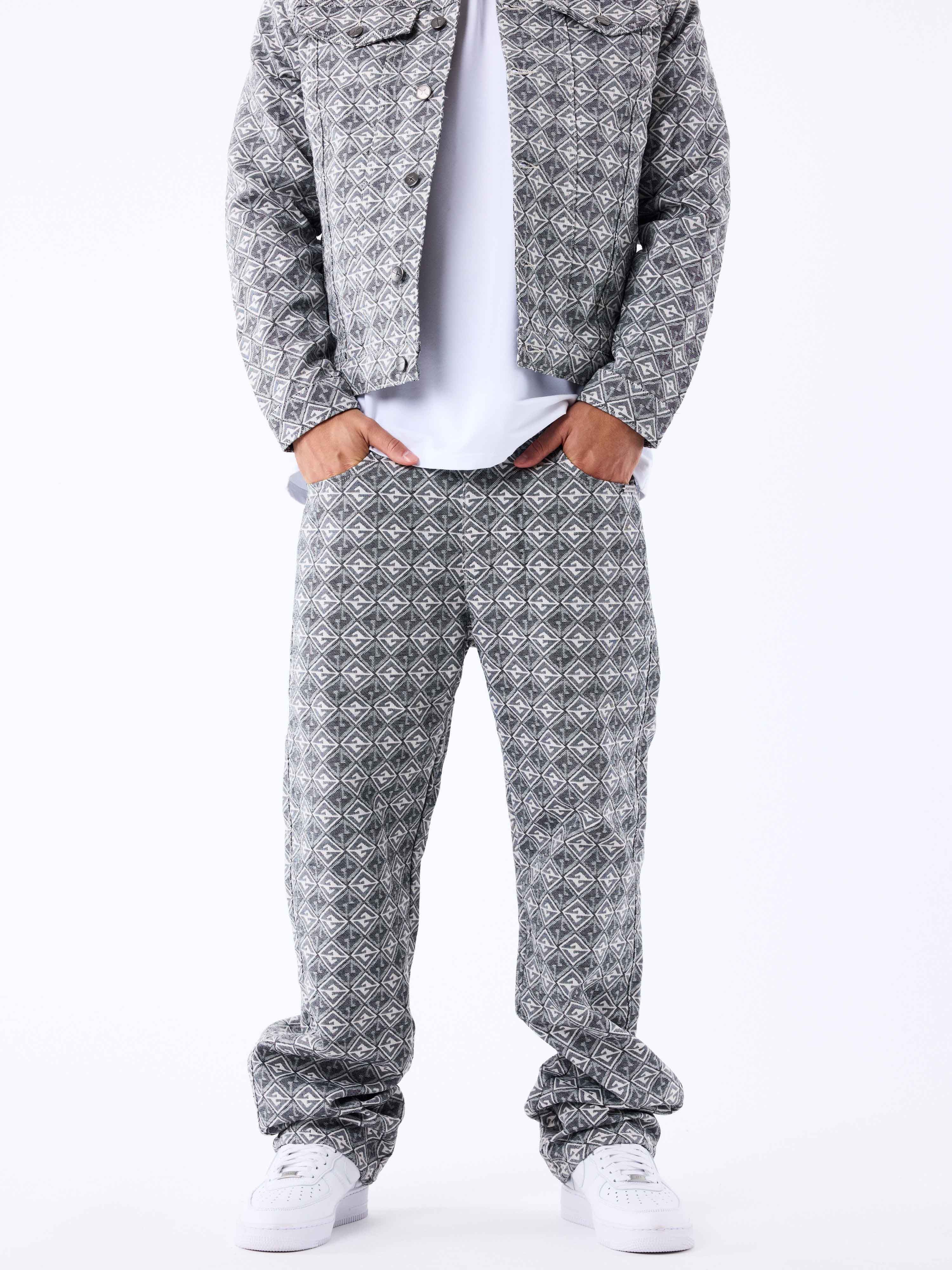 pantalon-en-toile-a-motif-geometrique-noir