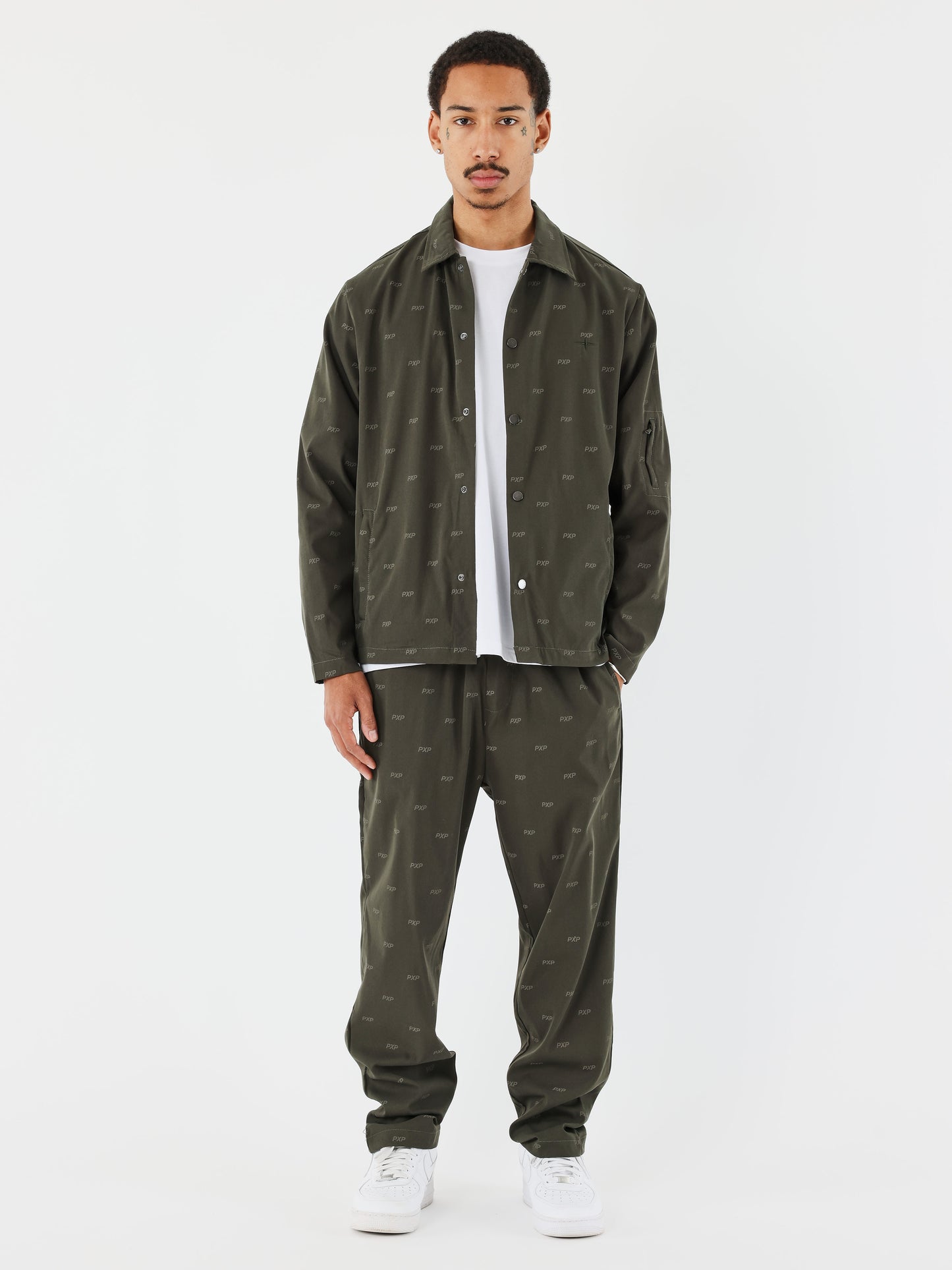 pantalon-imprime-pxp-olive-fonce