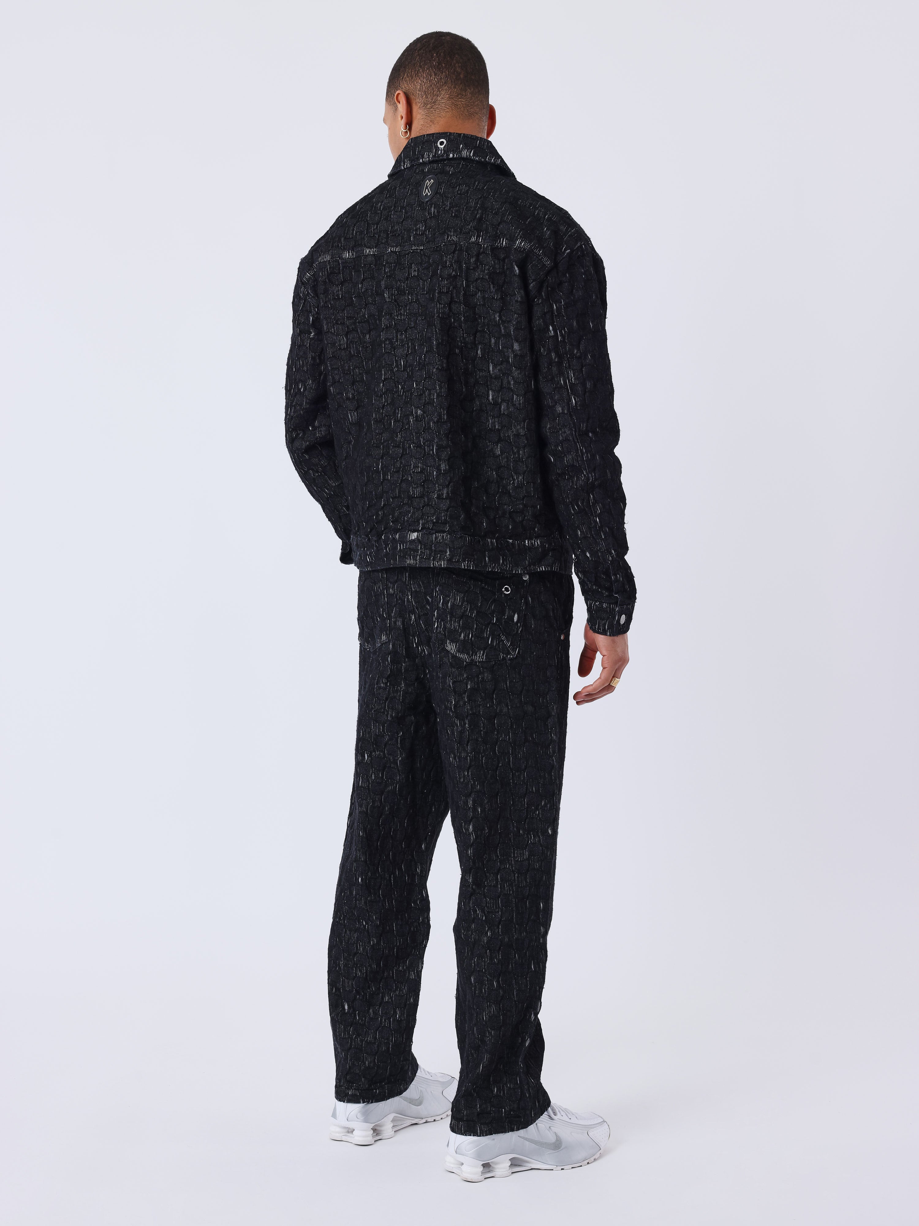 Kalash x PXP checkerboard patterned denim pants-3